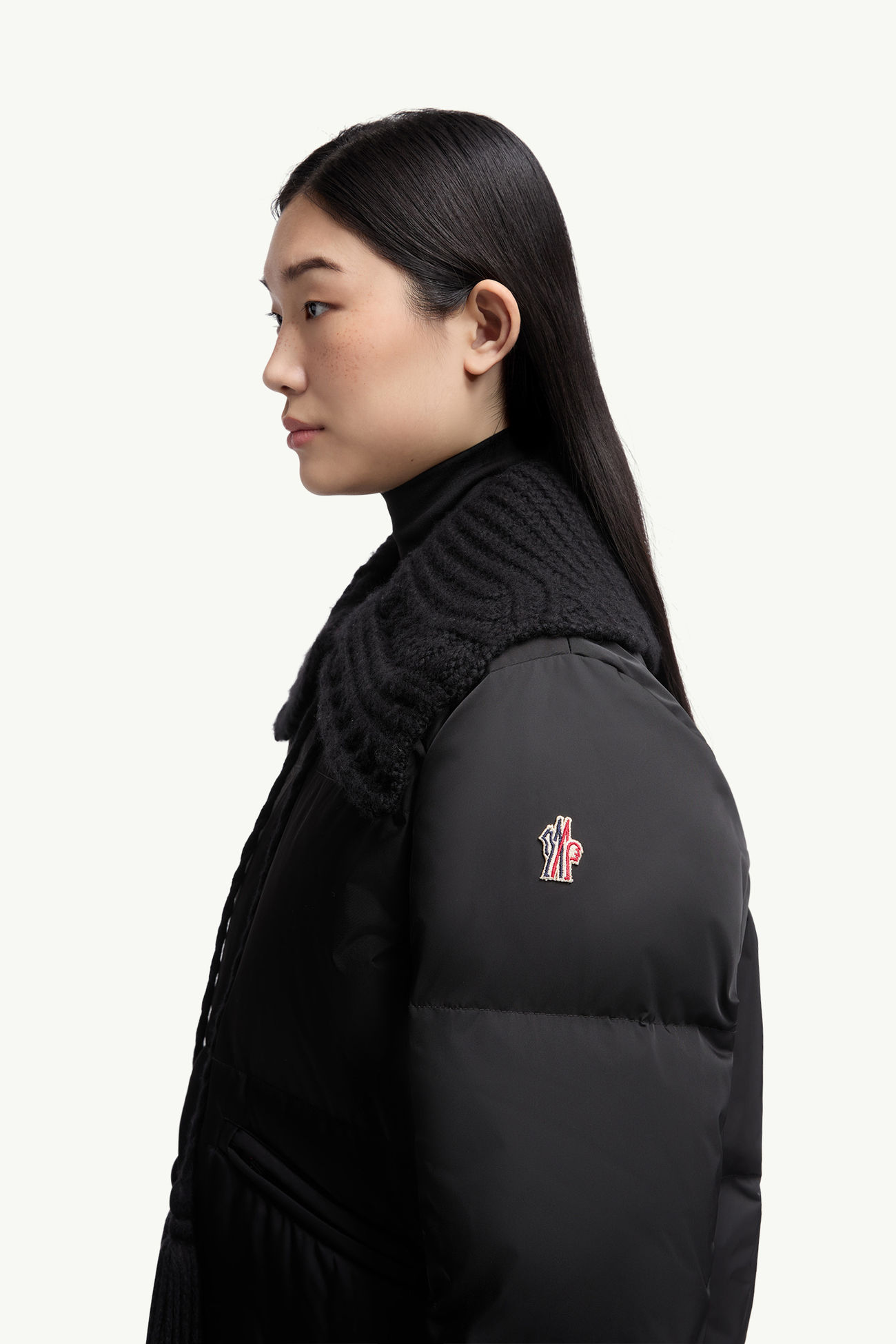 Giacca da Sci Imbottita con dettaglio in Lana Furtschellas Donna Nero Moncler 1