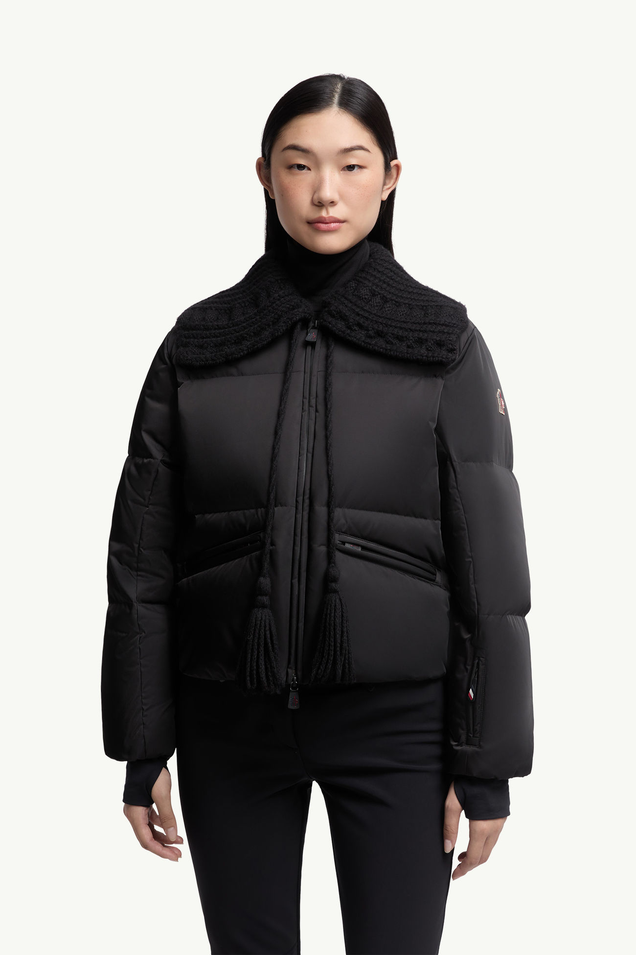 Giacca da Sci Imbottita con dettaglio in Lana Furtschellas Donna Nero Moncler 3