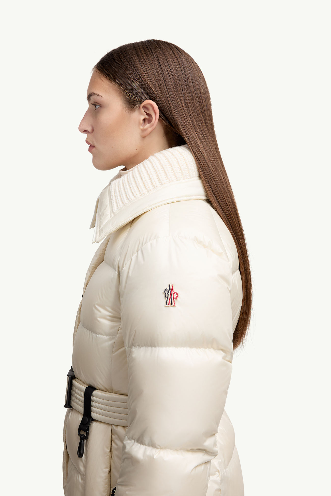 Bataillouse Daunen-Skijacke mit Gürtel Damen Weiß-Elfenbein Moncler 1