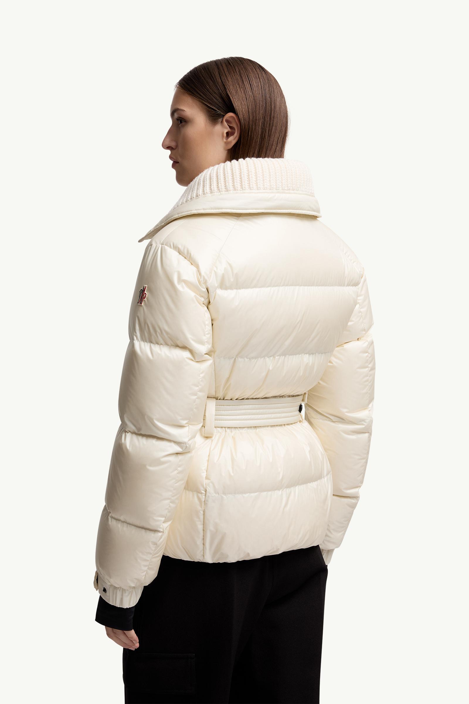 White Ivory Bataillouse Belted Down Ski Jacket - Short Down