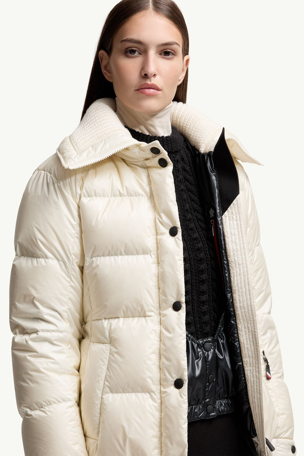 Bataillouse Belted Down Ski Jacket Women White Ivory Moncler 5