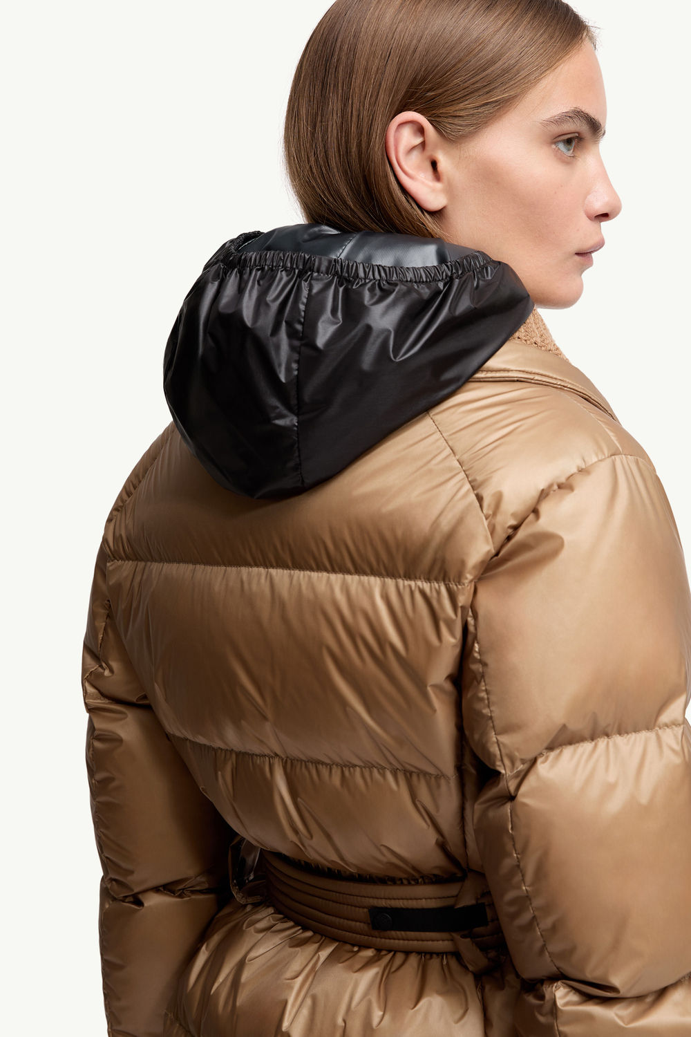 Bataillouse Belted Down Ski Jacket Women Camel Beige Moncler 6