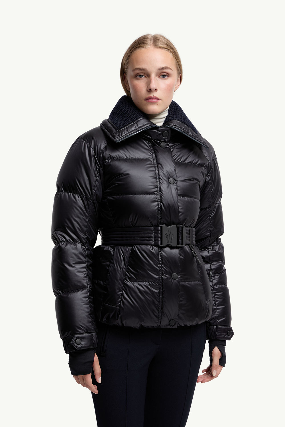 Bataillouse Belted Down Ski Jacket Women Dark Blue Moncler 3