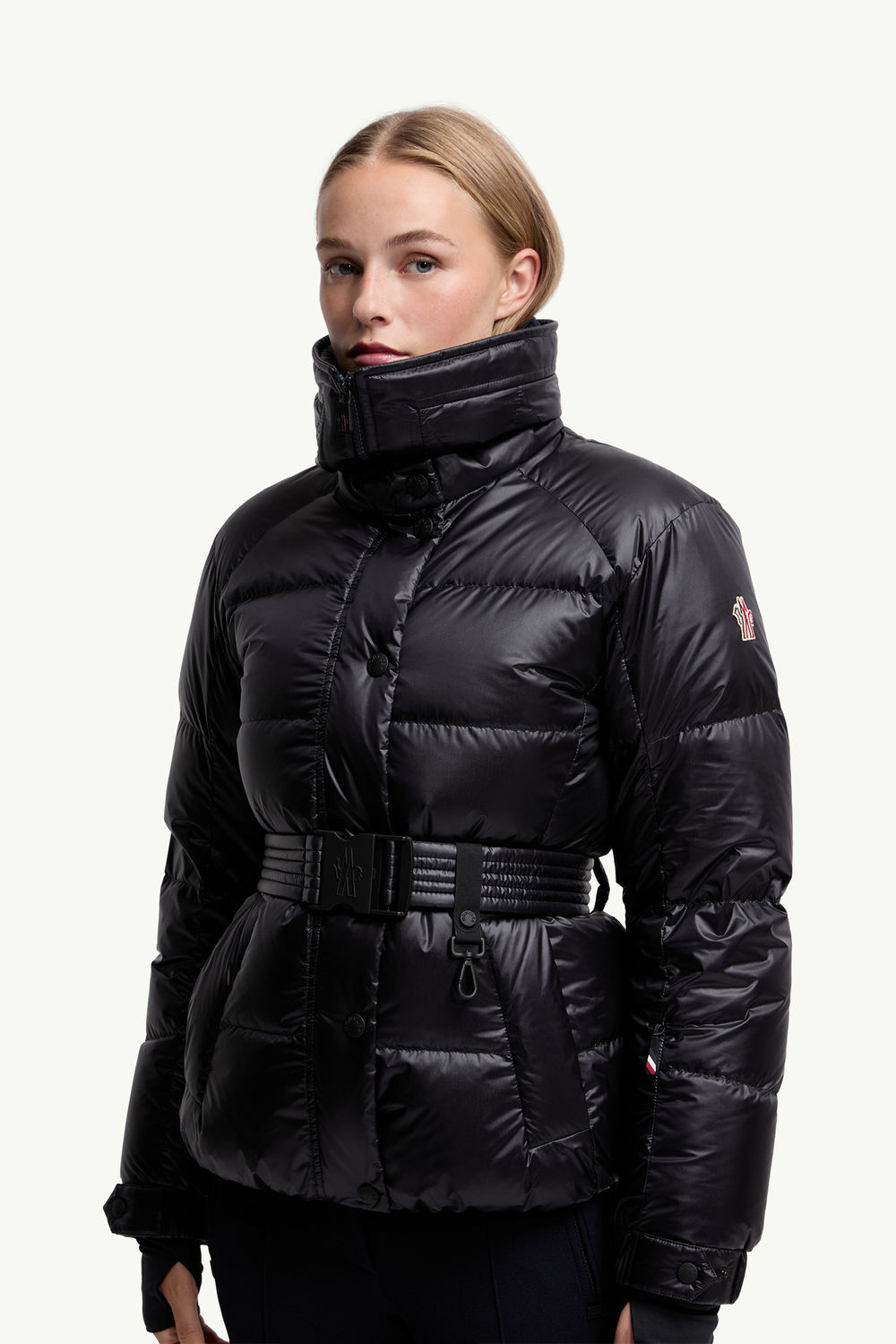 Bataillouse Belted Down Ski Jacket Women Dark Blue Moncler 5