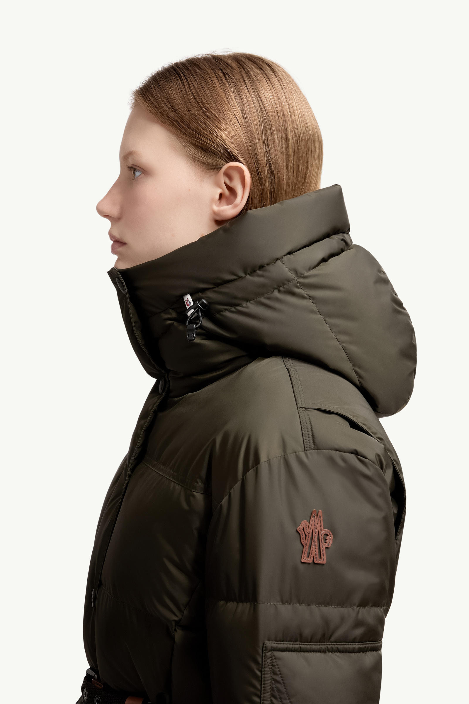 Salastrains Belted Down Ski Jacket Women Olive Green Moncler 1