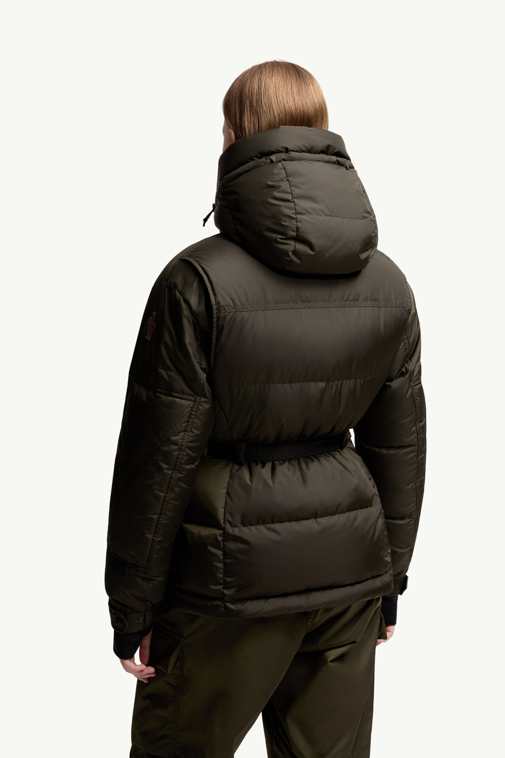 Salastrains Belted Down Ski Jacket Women Olive Green Moncler 4