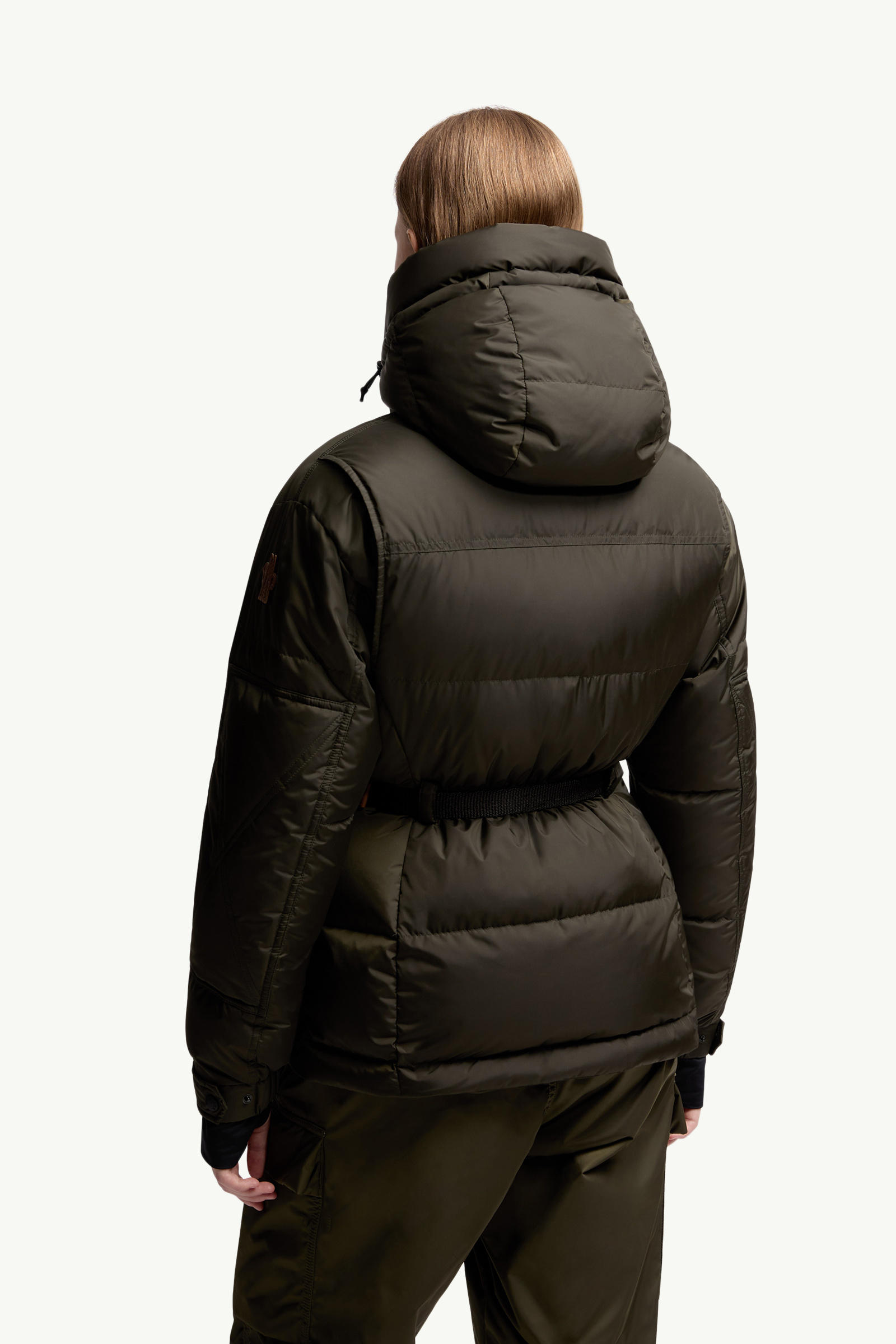 Salastrains Belted Down Ski Jacket Women Olive Green Moncler 4