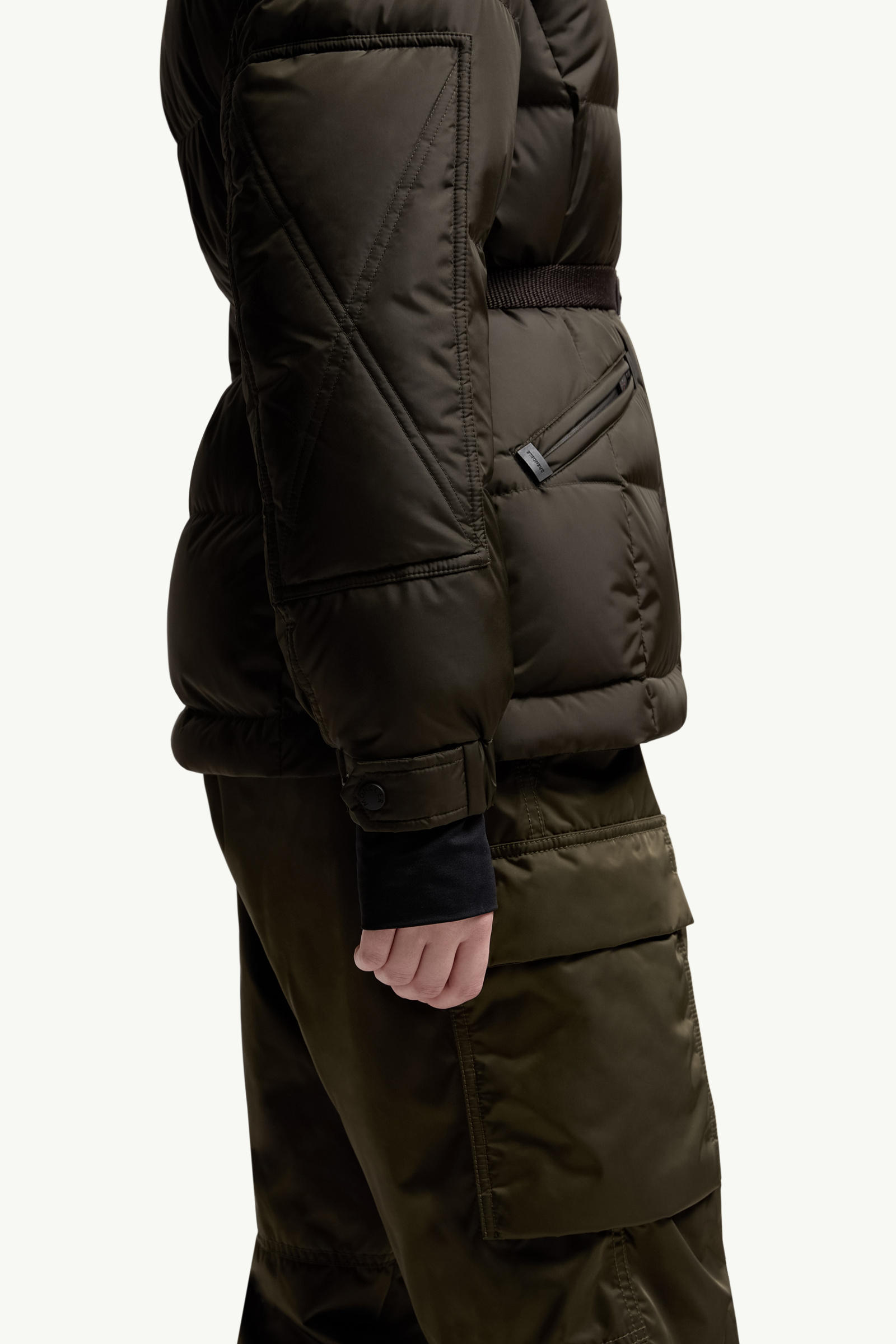 Salastrains Belted Down Ski Jacket Women Olive Green Moncler 6