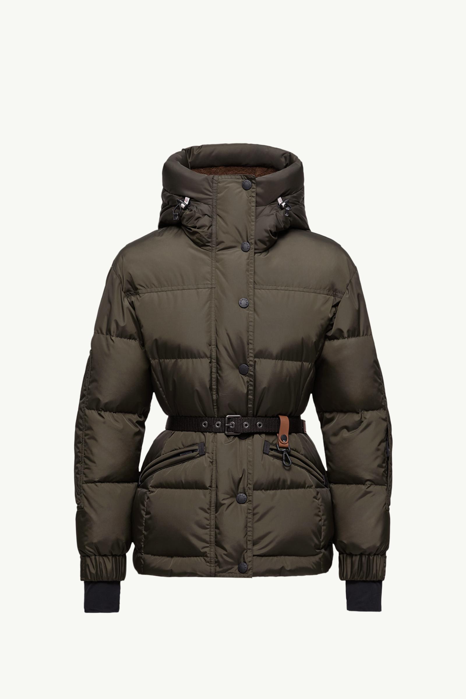 Olive Green Salastrains Belted Insulated Ski Jacket - Short Down