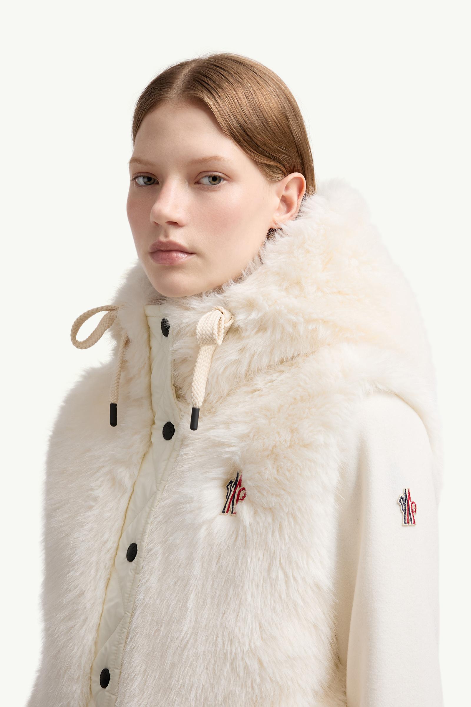 White Arve Hooded Teddy Down Vest - Vests for Women | Moncler US