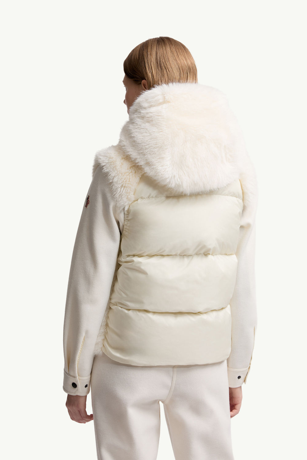 Arve Hooded Teddy Down Gilet Women White Moncler 4