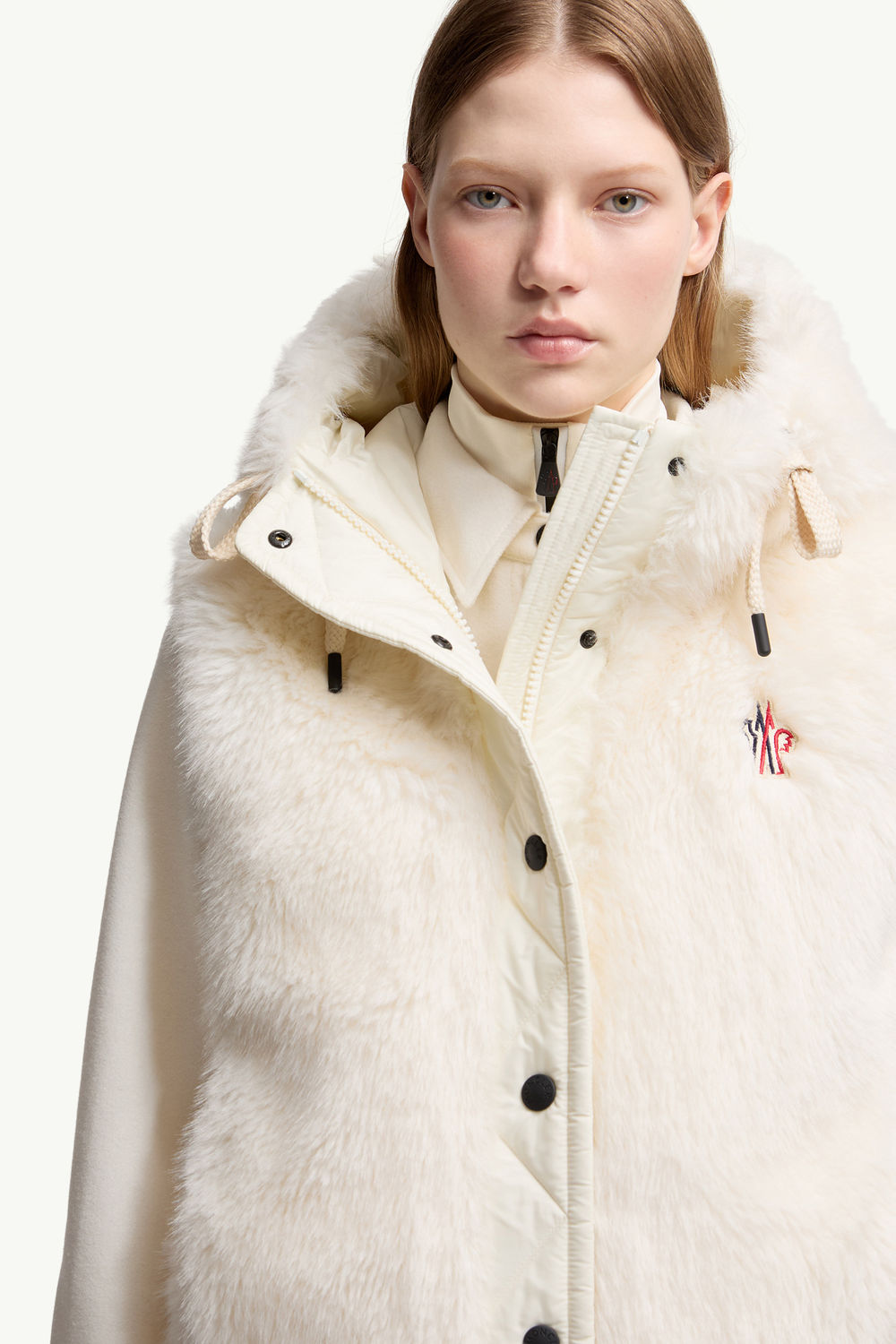 Arve Hooded Teddy Down Gilet Women White Moncler 5