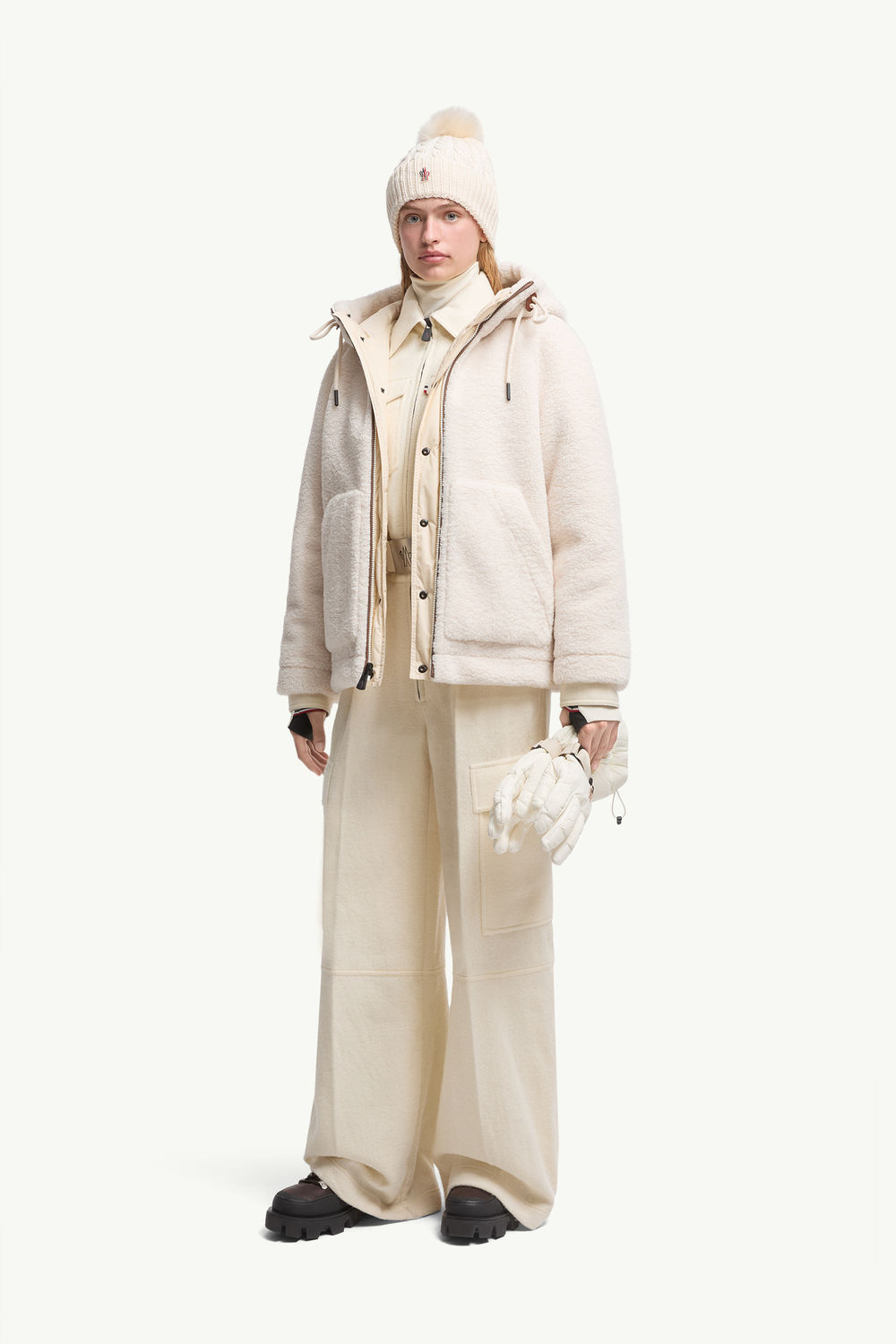 Yushan雙面泰迪布短身夾層外套 女士 白色 Moncler 0