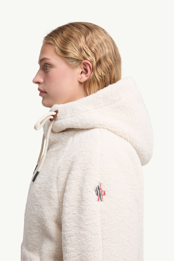 Yushan Reversible Teddy Short Padded Jacket Women White Moncler 1