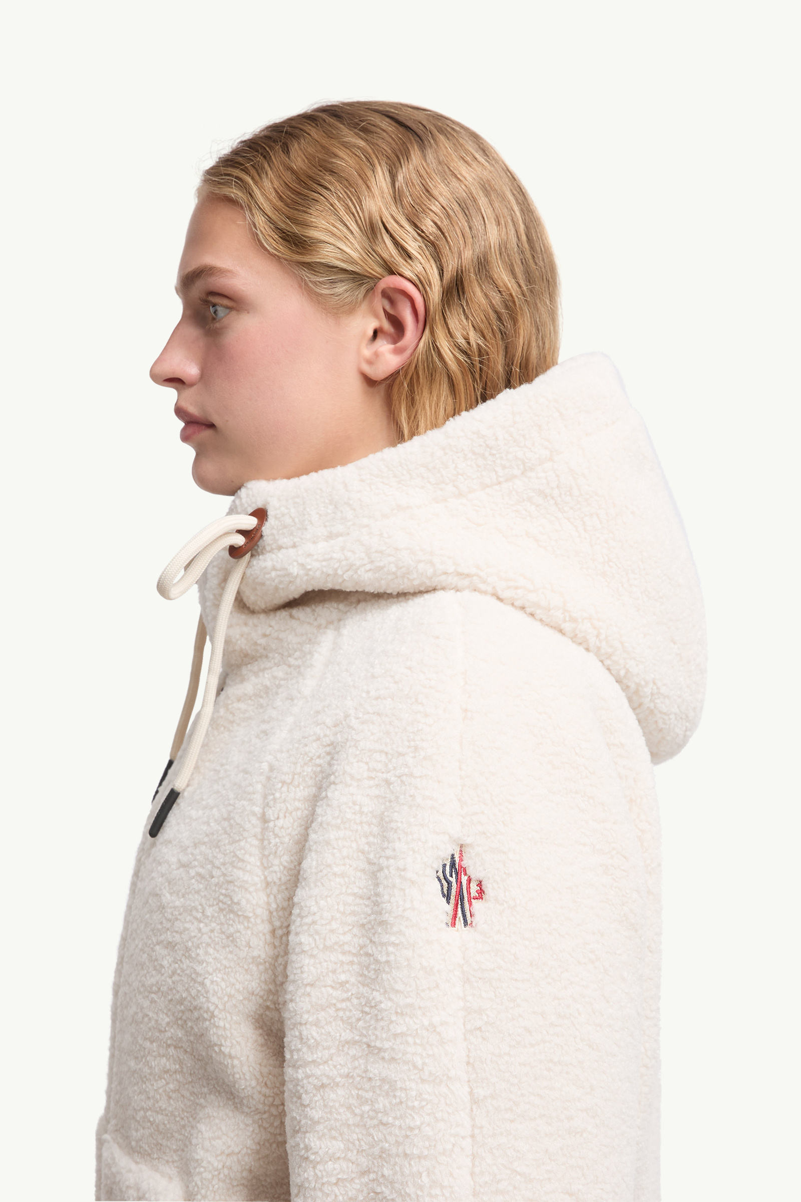 Yushan Reversible Teddy Short Padded Jacket Women White Moncler 1