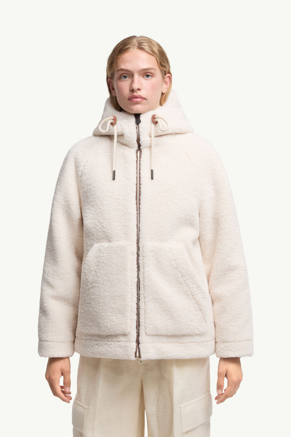 Giacca corta imbottita Yushan reversibile in teddy Donna Bianco Moncler 3