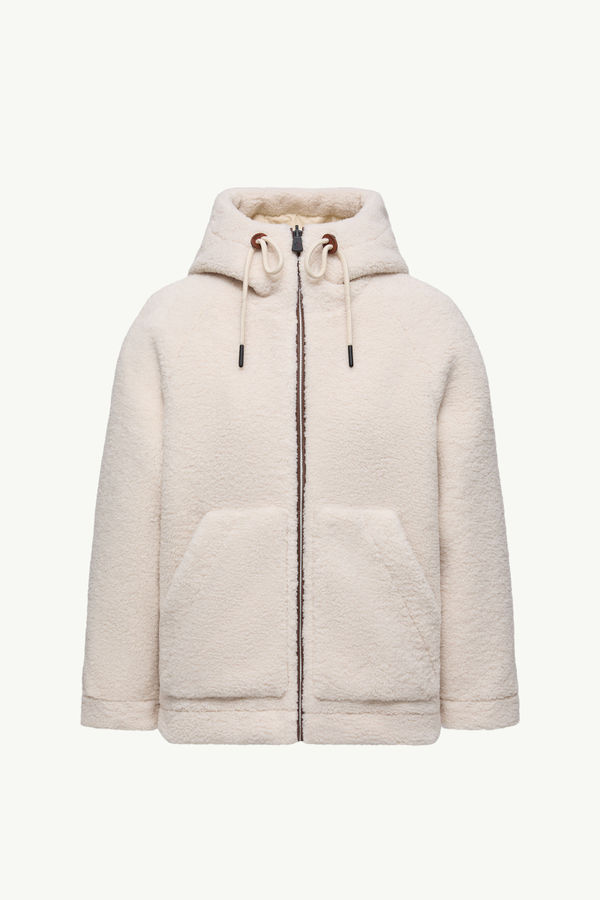 Yushan Reversible Teddy Short Padded Jacket Women White Moncler 2