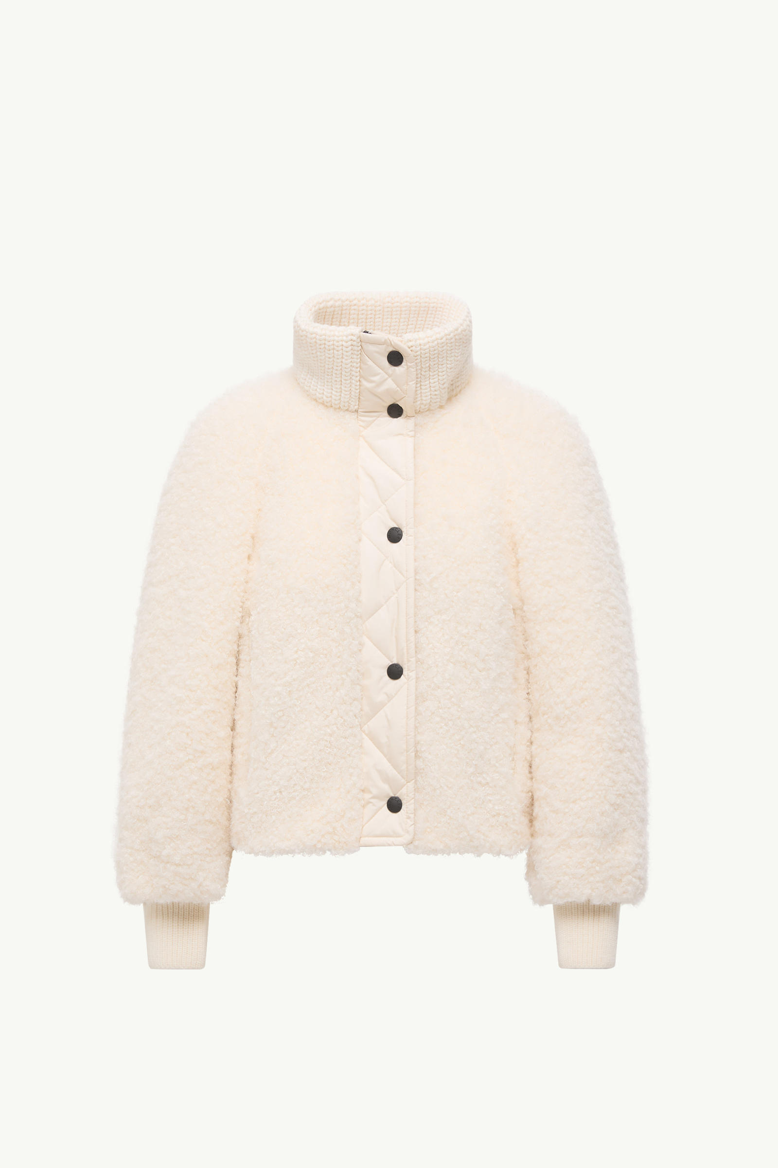 Plumífero corto de lana efecto peluche Ayles Mujer Blanco Marfil Moncler 2