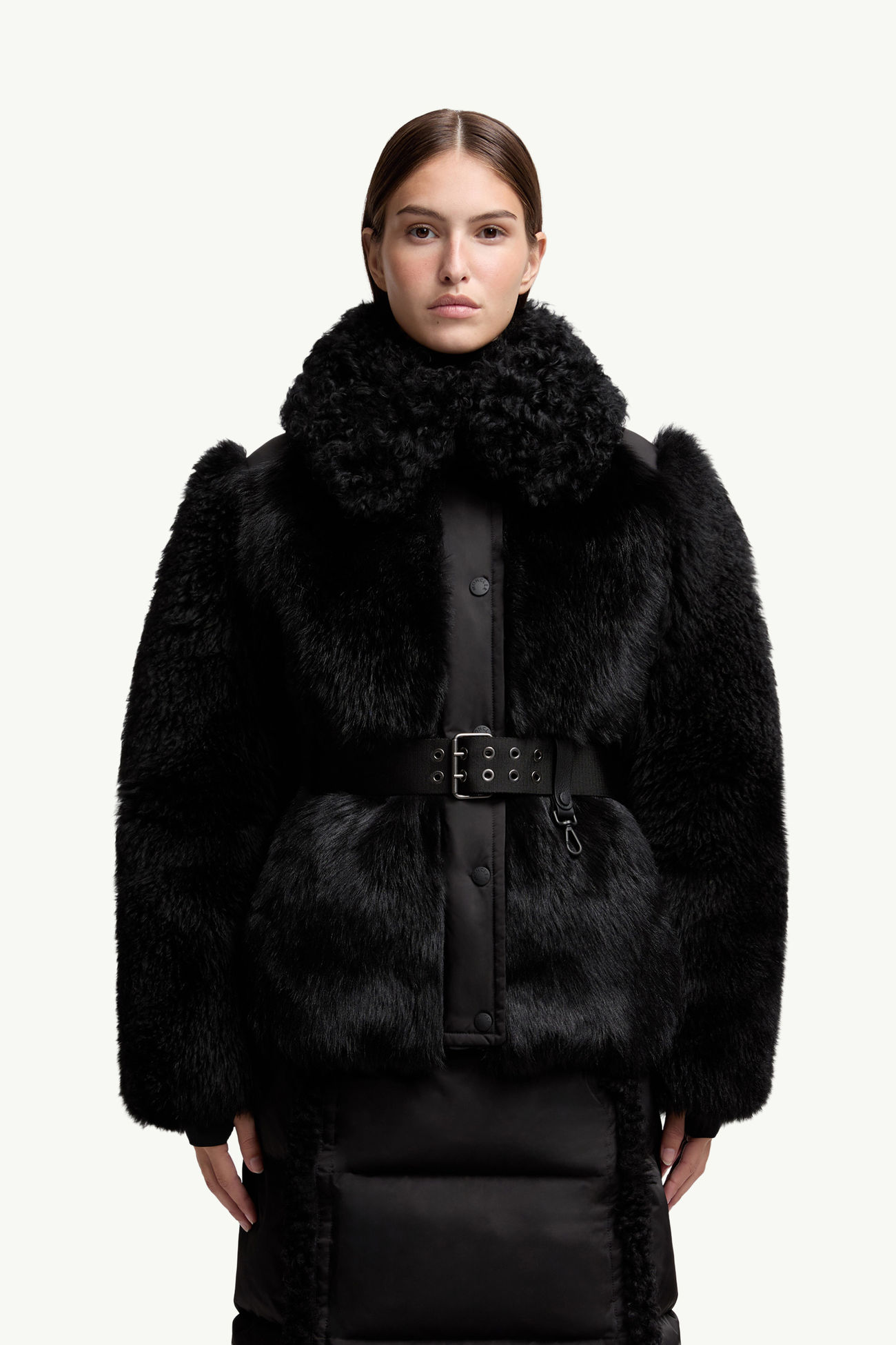 Valdivian Shearling Short Down Jacket Women Black Moncler 3