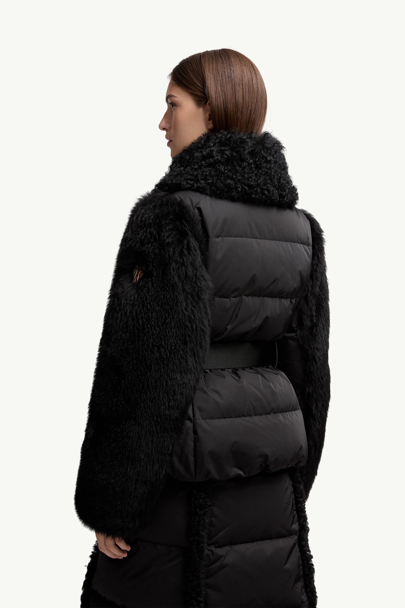 Black Valdivian Shearling Short Down Jacket - Short Down Jackets