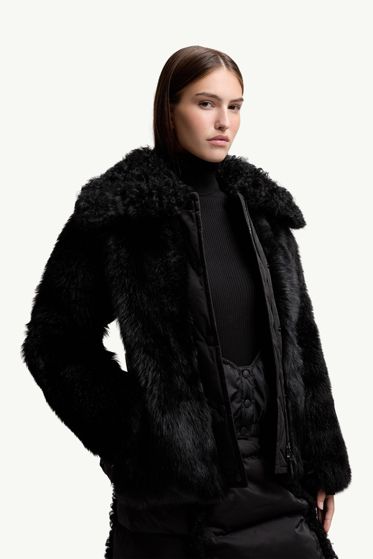 Valdivian羔羊毛短身羽絨外套 女士 黑色 Moncler 5