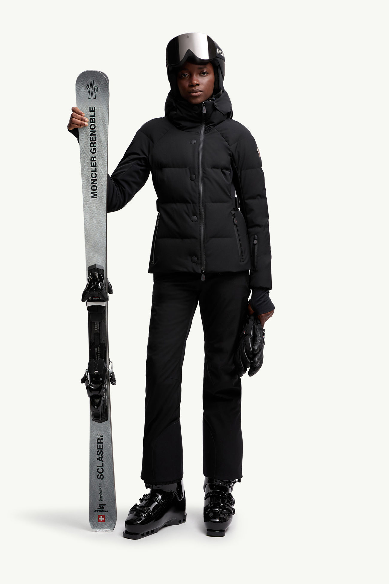 Guyane Hooded Insulated Ski Jacket Black Moncler 0