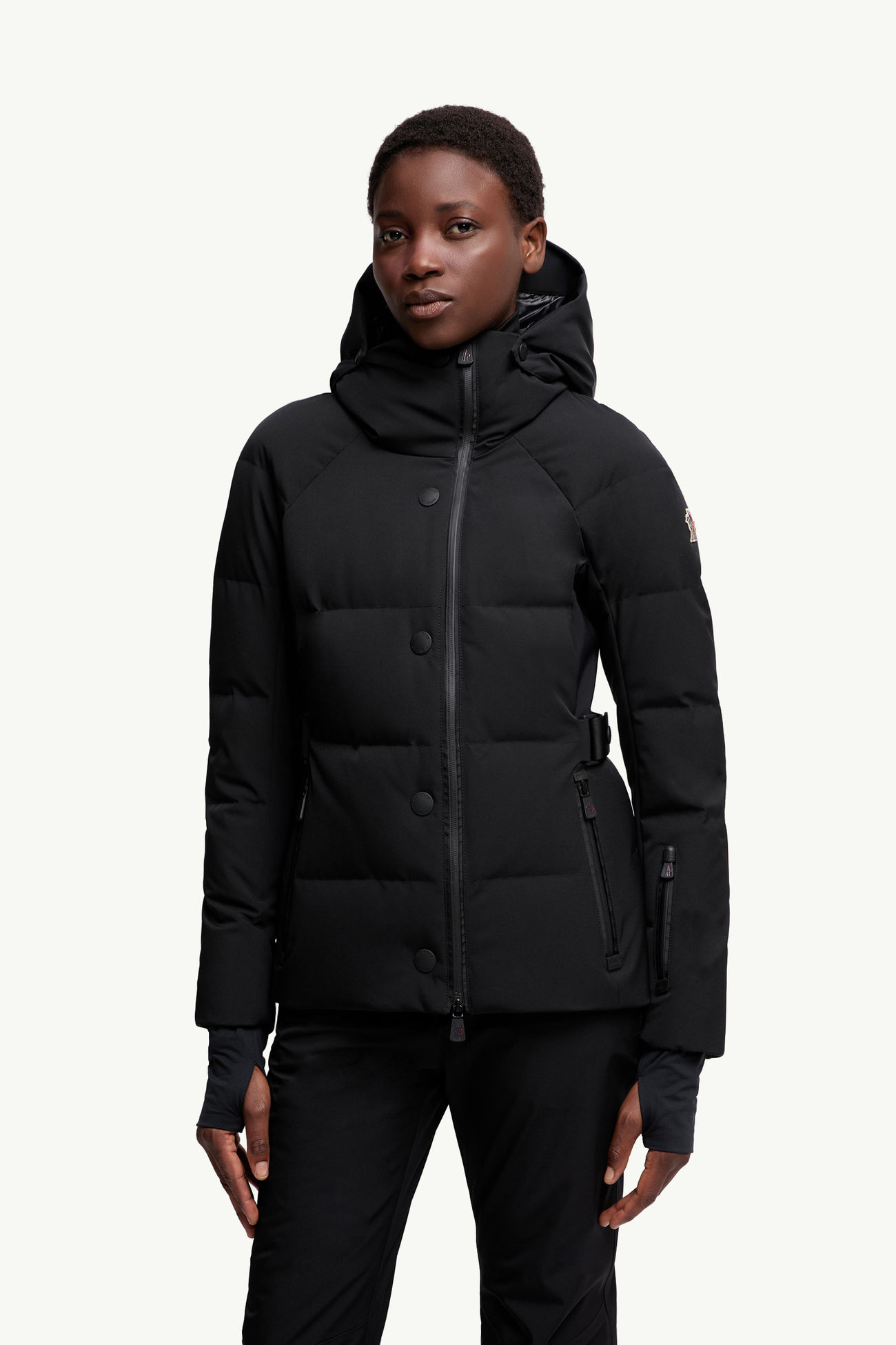 Guyane女士连帽羽绒滑雪夹克外套 黑色 Moncler 3