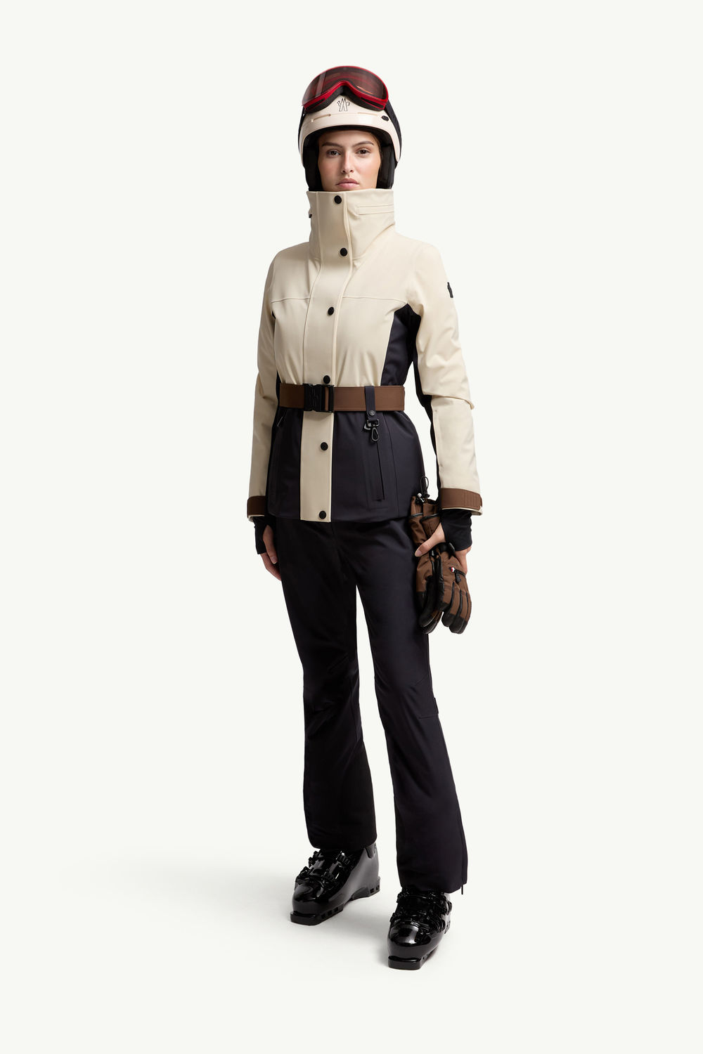 Hainets wattierte Ski-Jacke mit Kapuze Damen Blau & Weiss Moncler 0