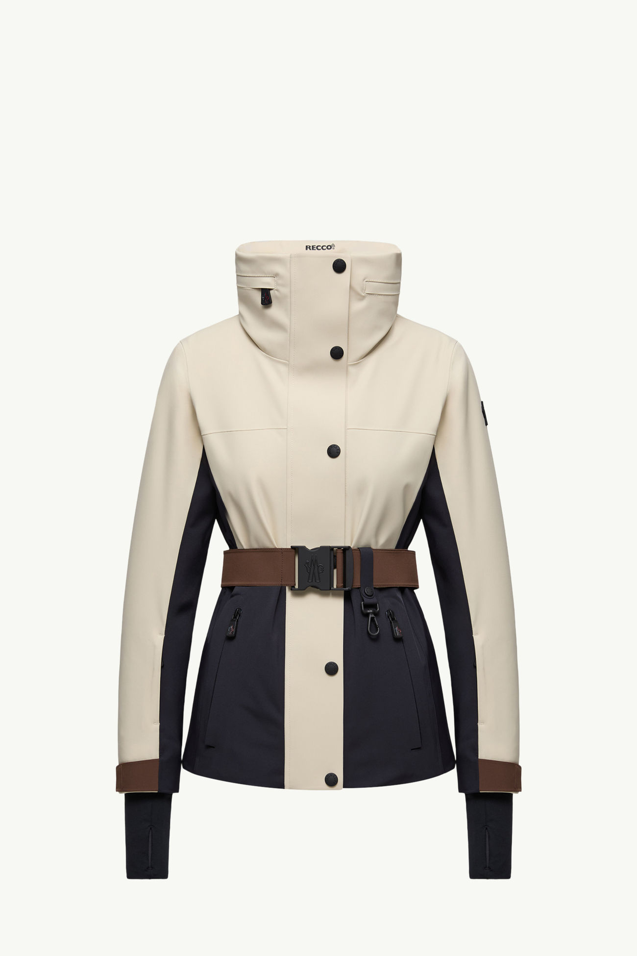 Chaqueta de esquí acolchada con capucha Hainets Mujer Azul & Blanco Moncler 2