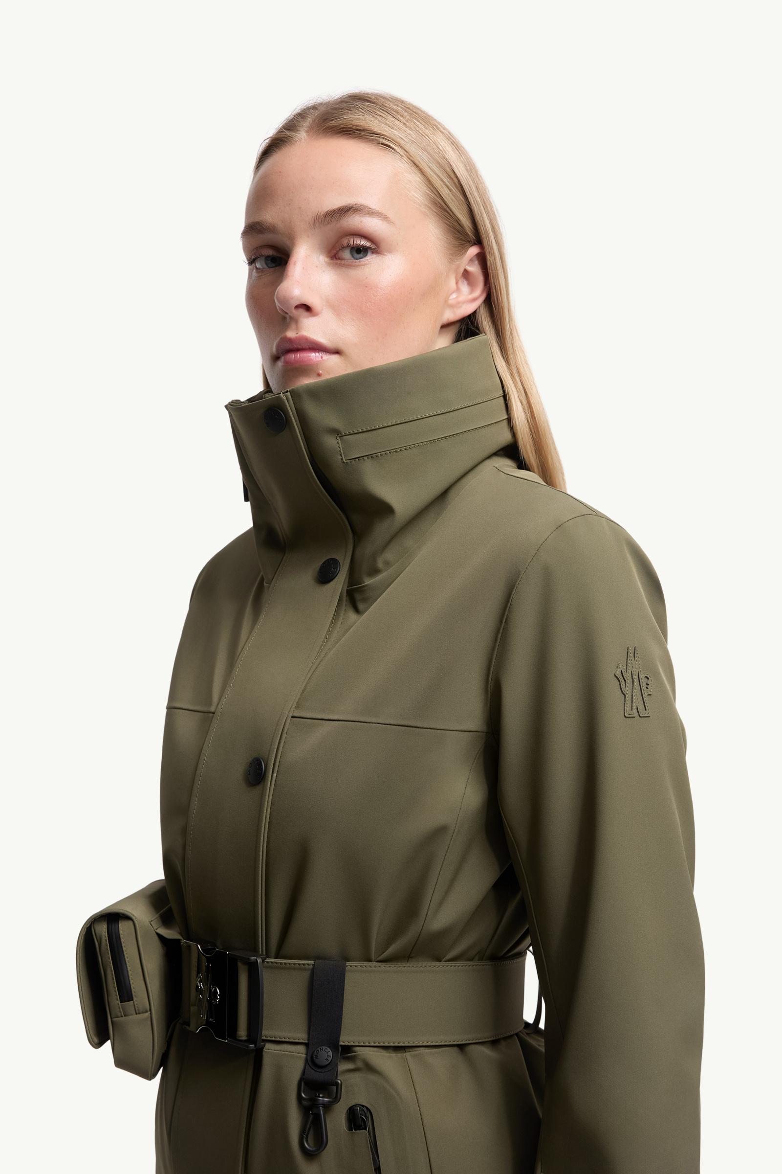 Hainets Hooded Padded Ski Jacket Women Olive Green Moncler 1