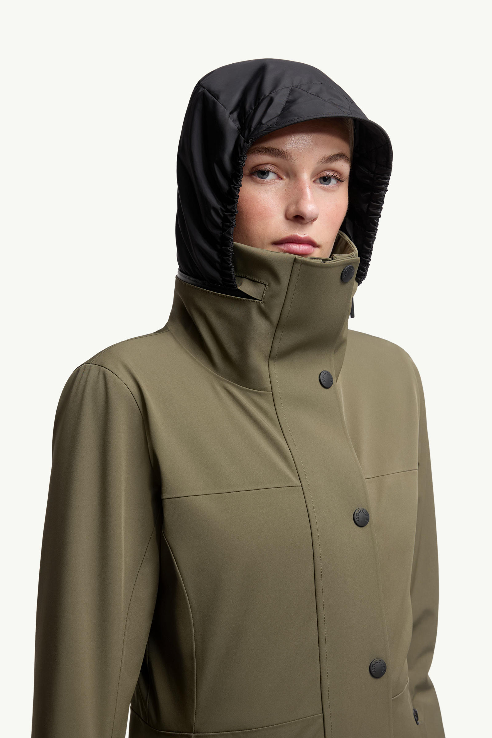 Hainets Hooded Padded Ski Jacket Women Olive Green Moncler 5