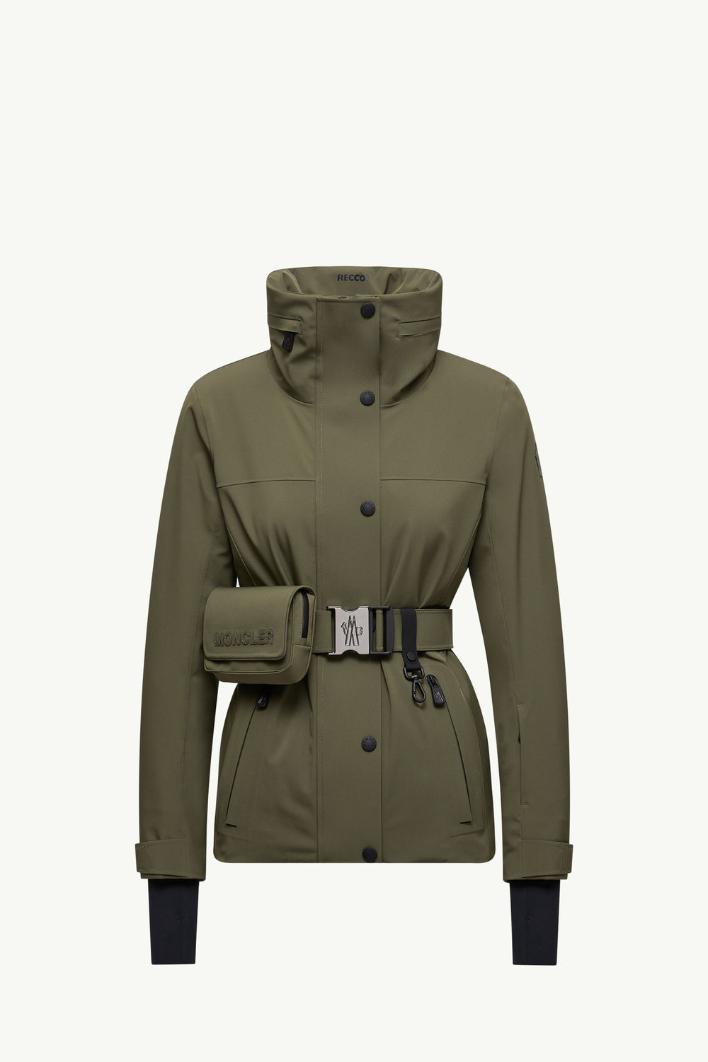 Hainets Hooded Padded Ski Jacket Women Olive Green Moncler 2