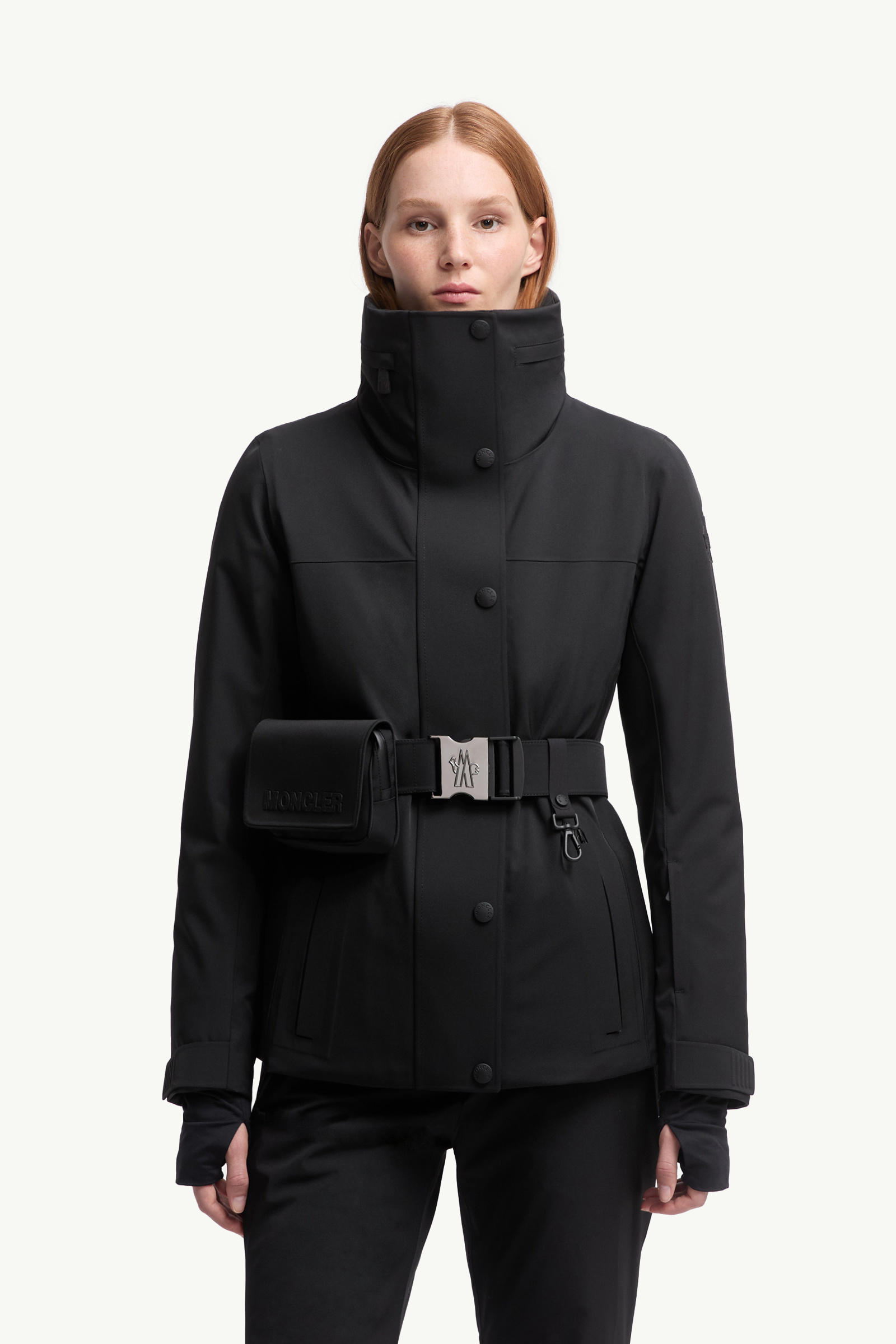 Hainets Hooded Padded Ski Jacket Women Black Moncler 3