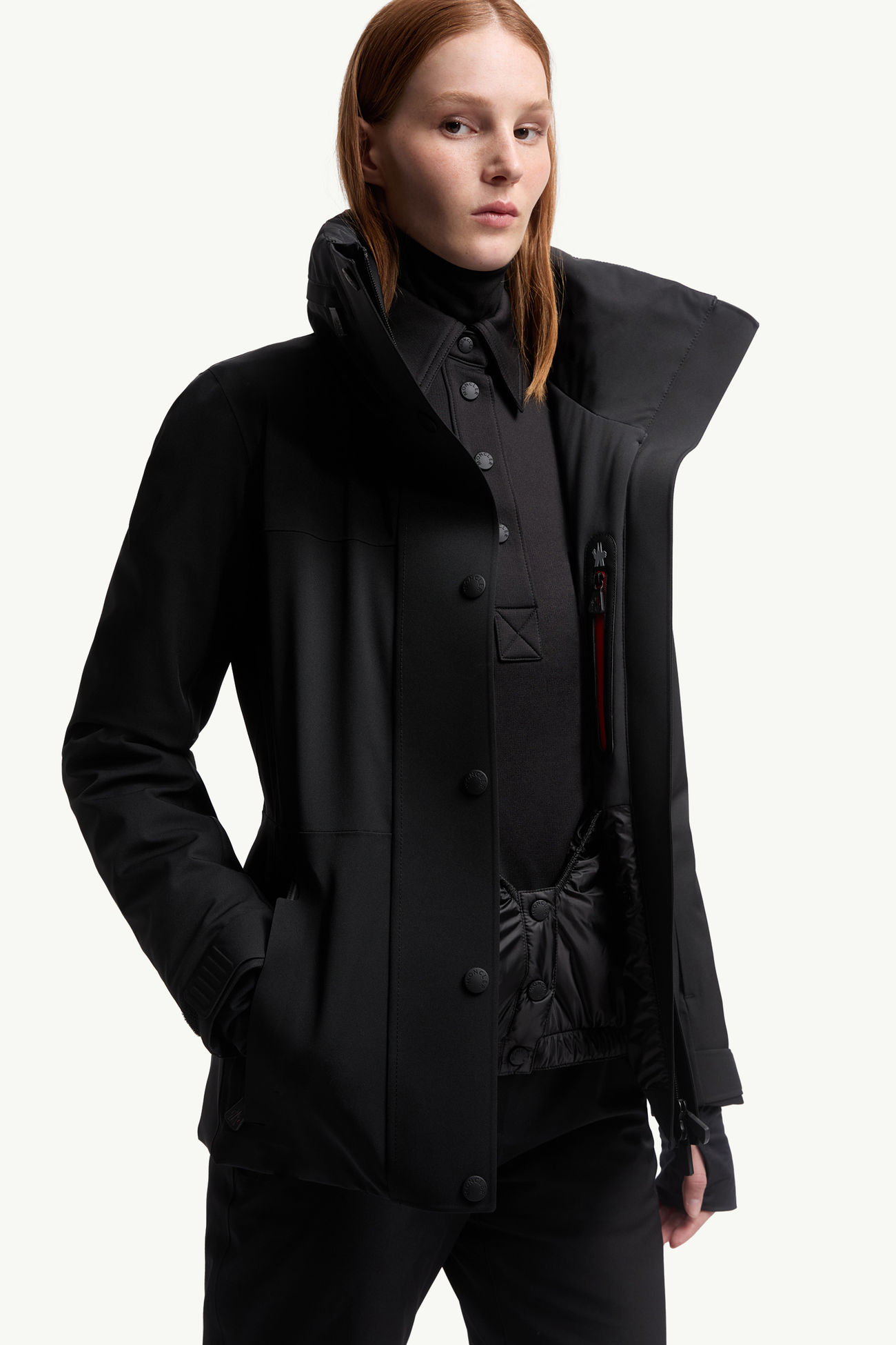 Hainets連帽夾層滑雪外套 女士 黑色 Moncler 5