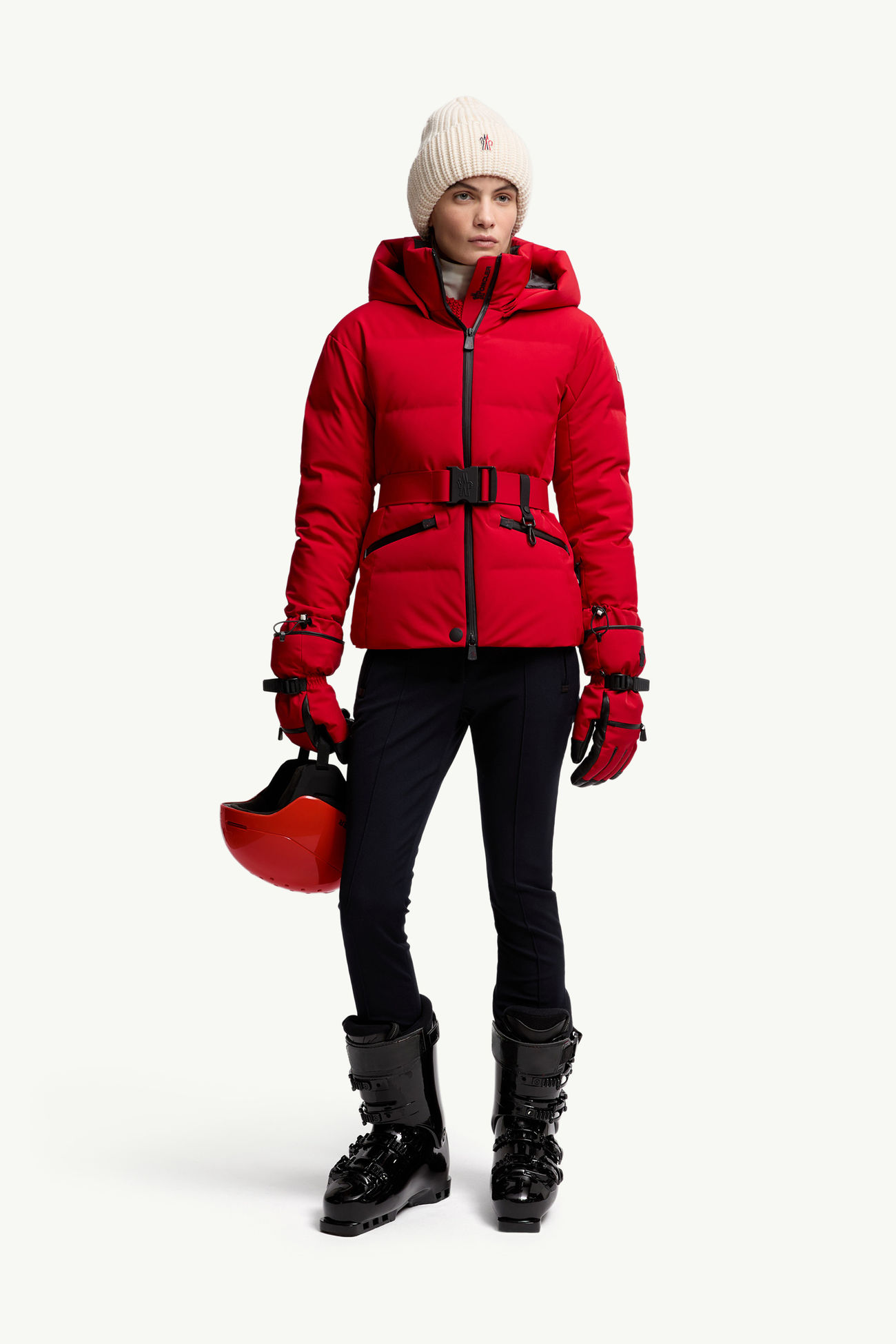 Tolima Hooded Insulated Ski Jacket Women Dark Red Moncler 0