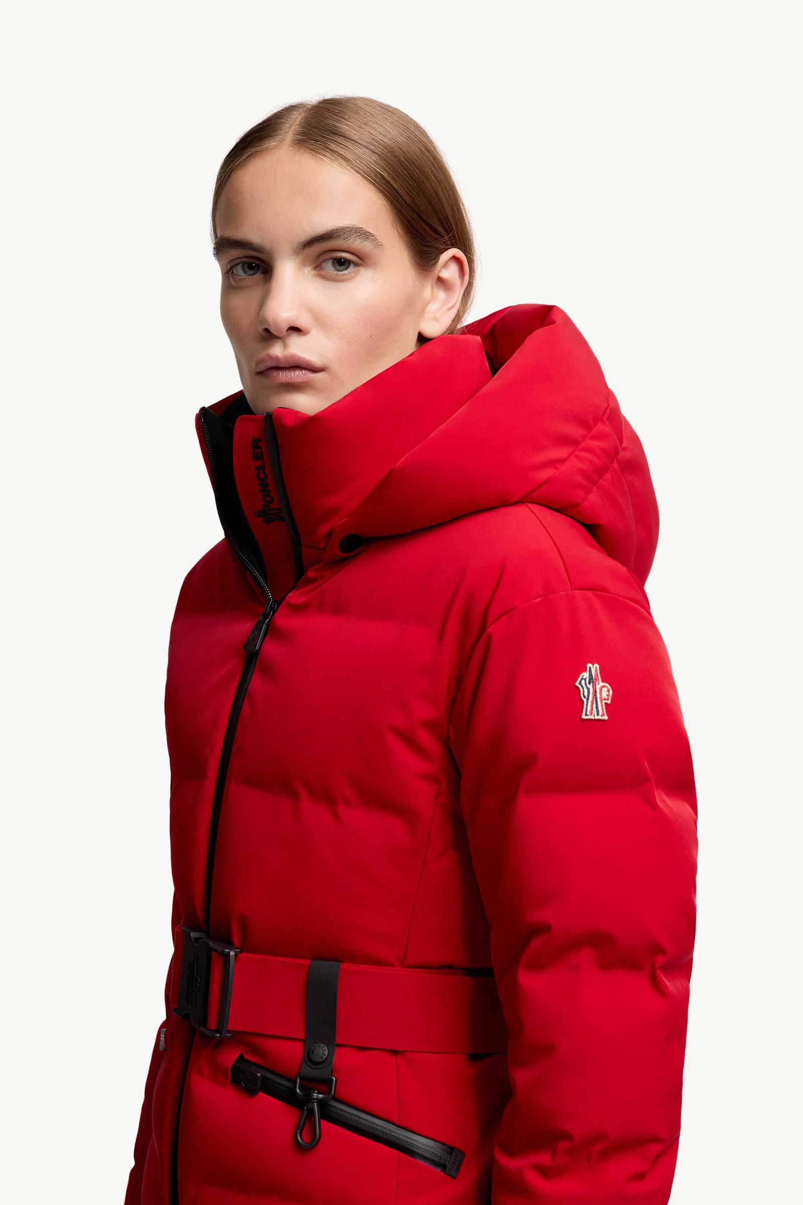 Dark Red Tolima Hooded Down Ski Jacket - Short Down Jackets for