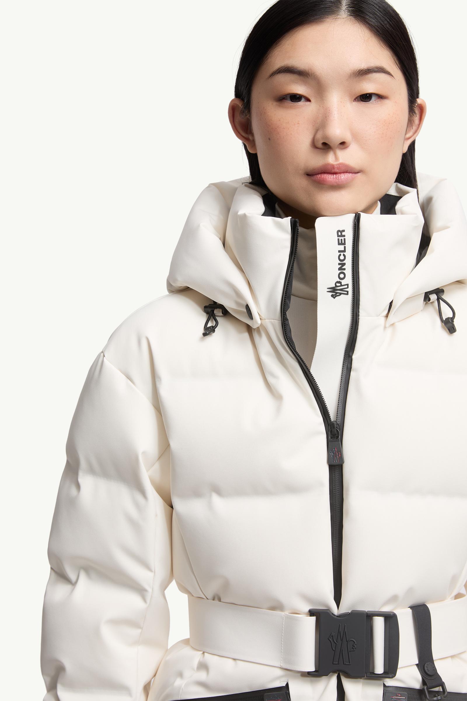 White Tolima Hooded Down Ski Jacket - Short Down Jackets for Women