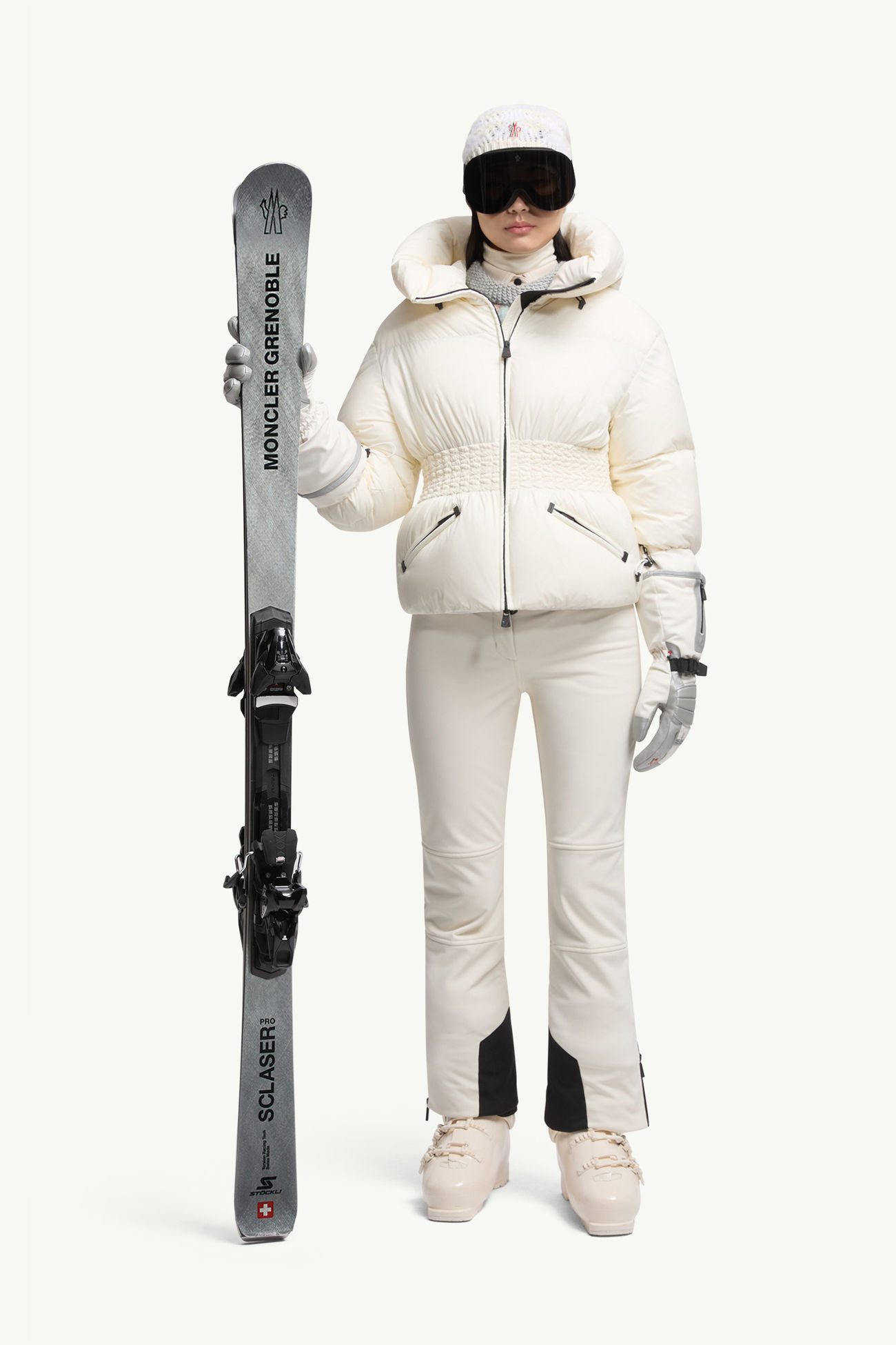 Wollemi Hooded Down Ski Jacket Women White Ivory Moncler 0
