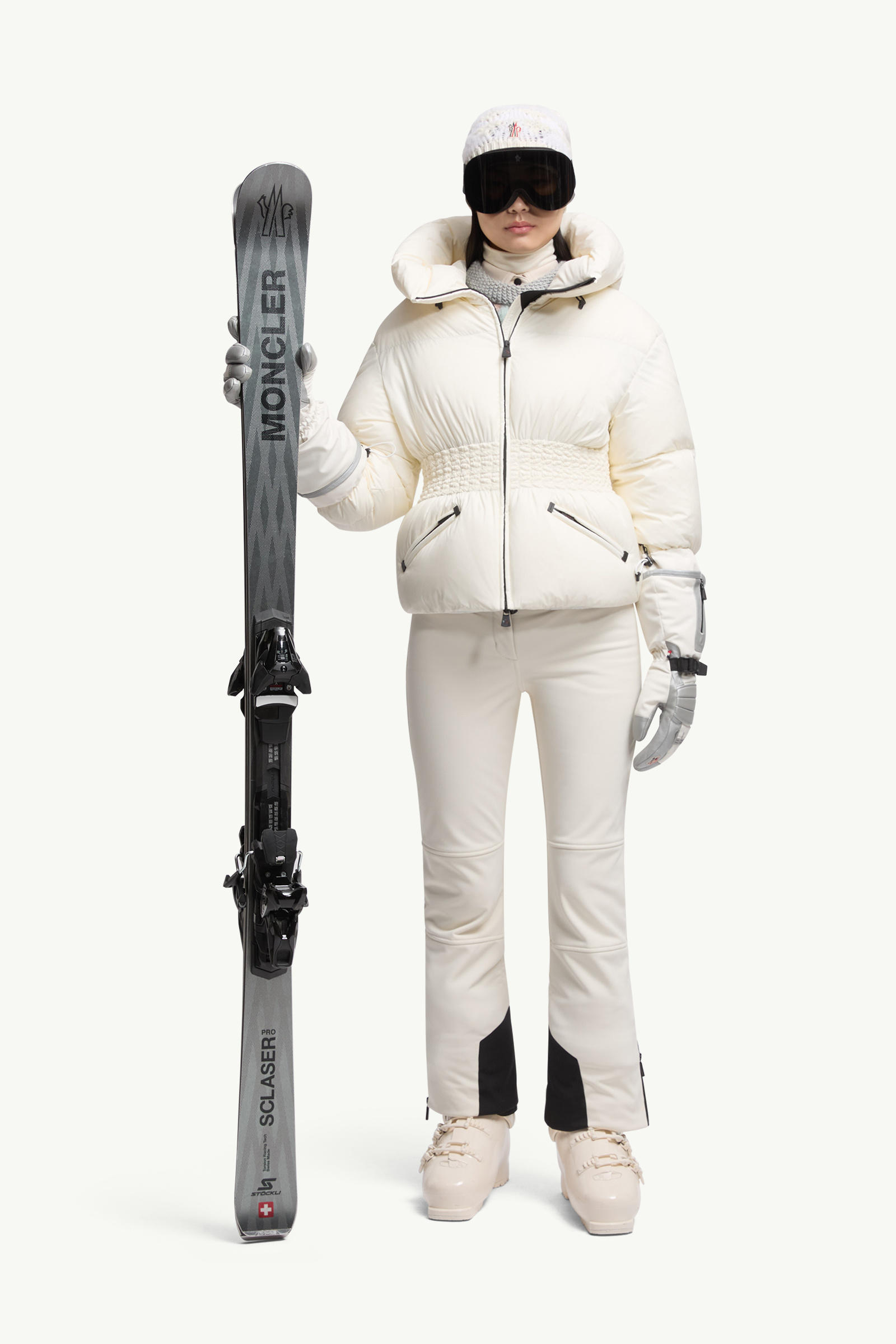 Wollemi Hooded Down Ski Jacket Women White Ivory Moncler 0