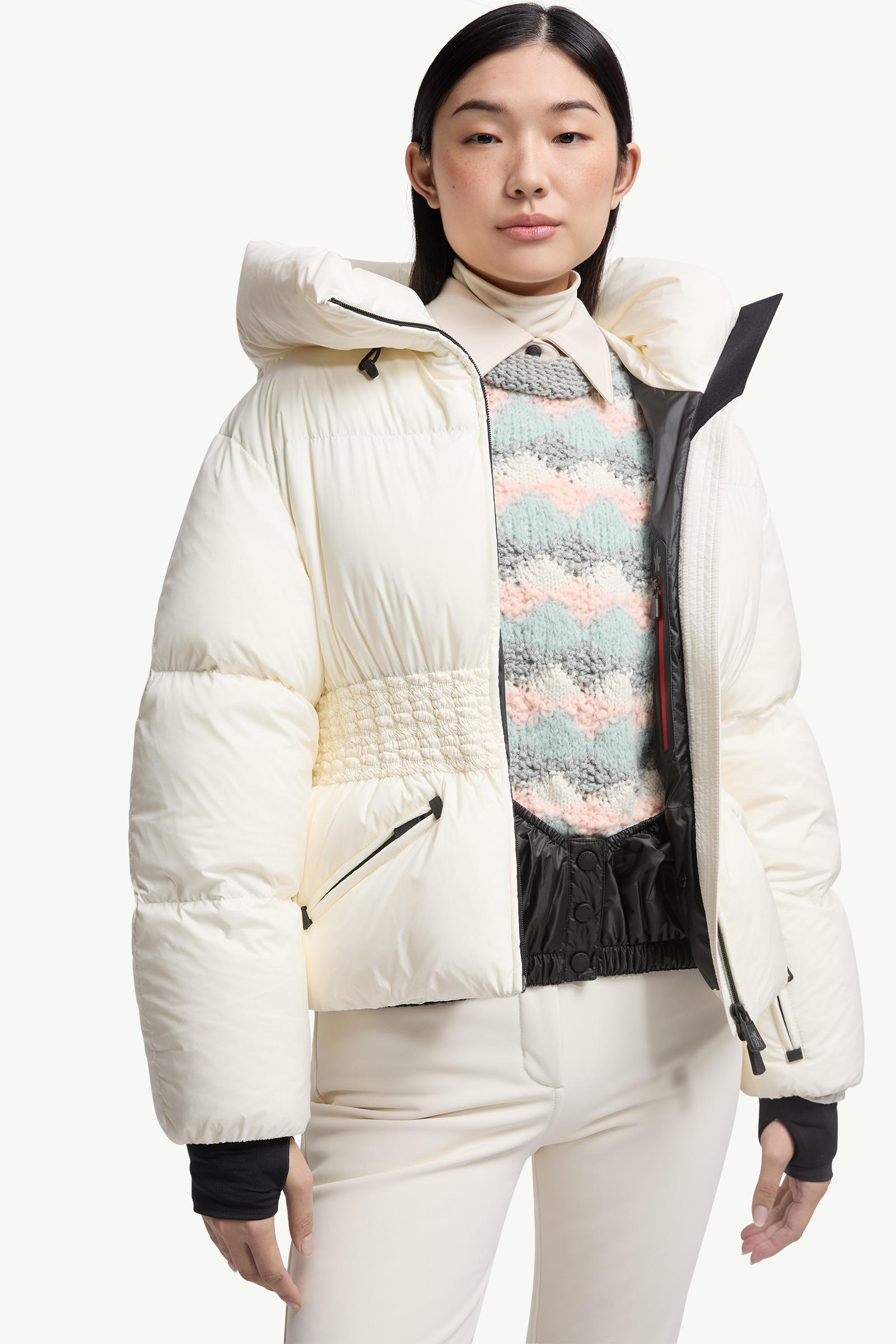 Wollemi Hooded Down Ski Jacket Women White Ivory Moncler 5
