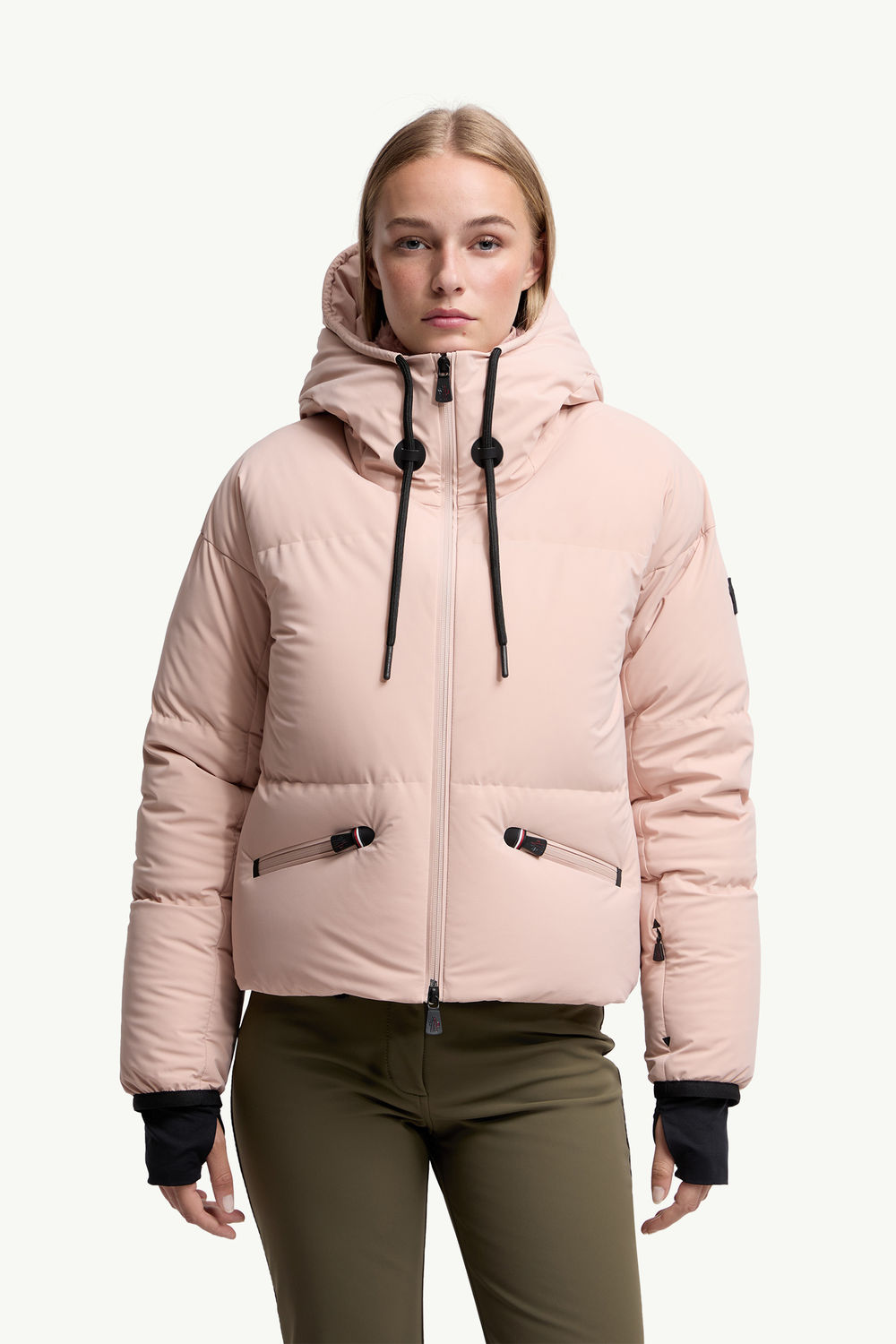 Allesaz Hooded Down Ski Jacket Women Light Pink Moncler 3