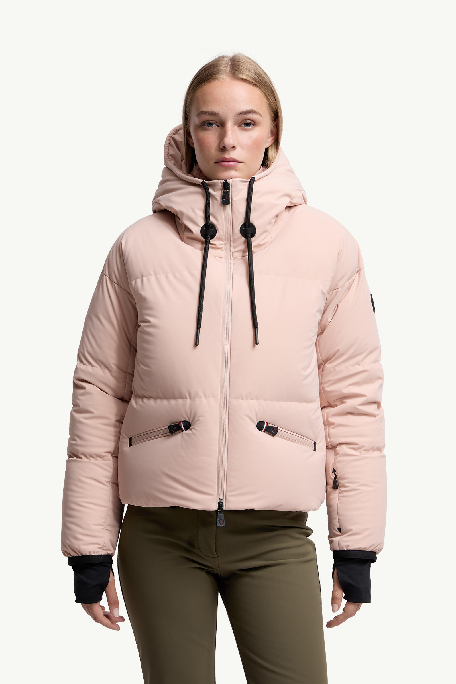 Allesaz Hooded Down Ski Jacket Women Light Pink Moncler 3