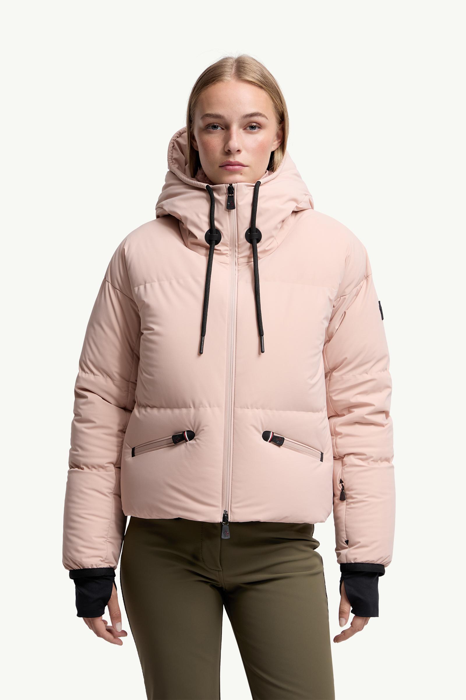 Light Pink Allesaz Hooded Insulated Ski Jacket - Short Down