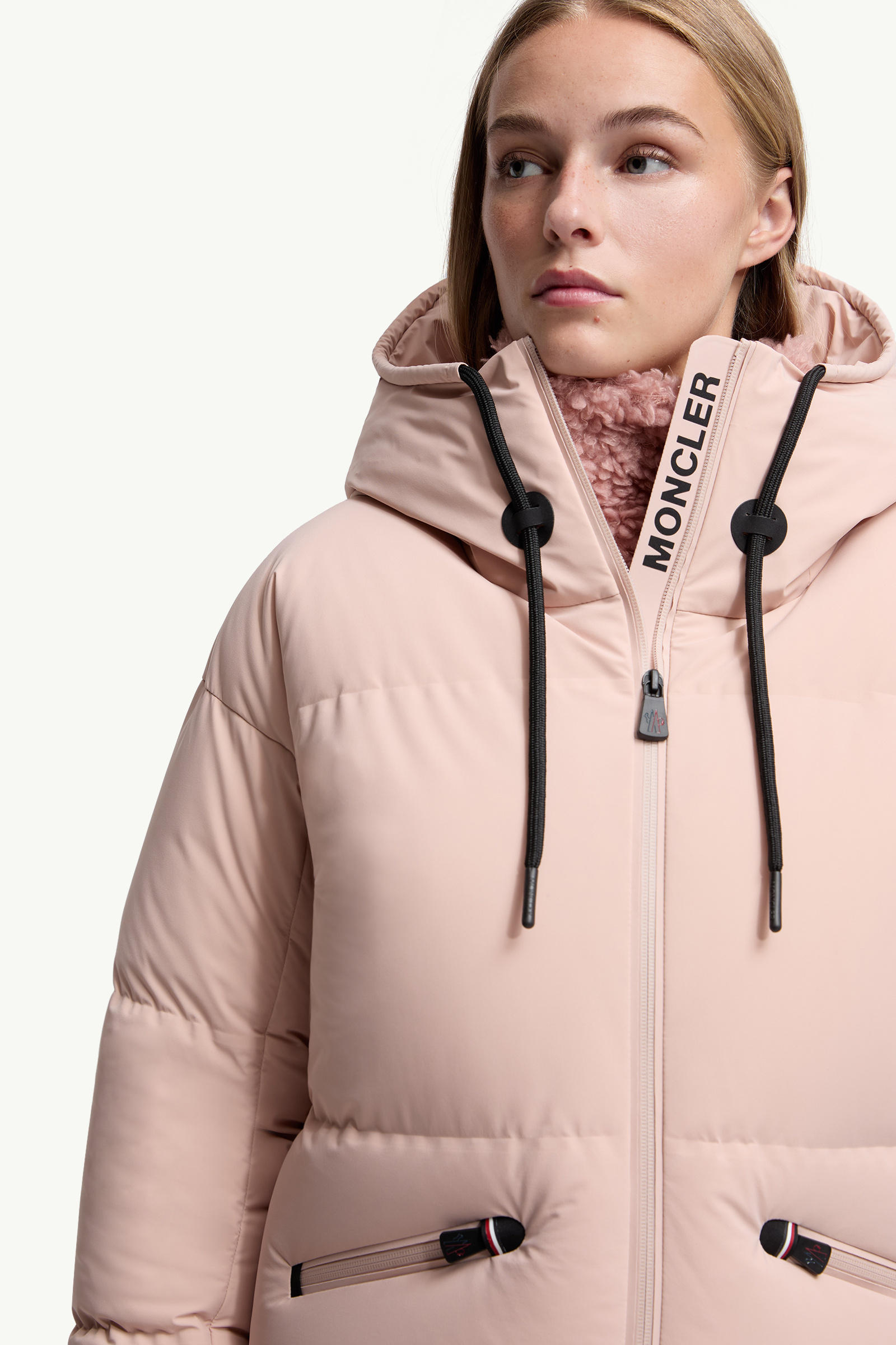 Allesaz Hooded Down Ski Jacket Women Light Pink Moncler 5