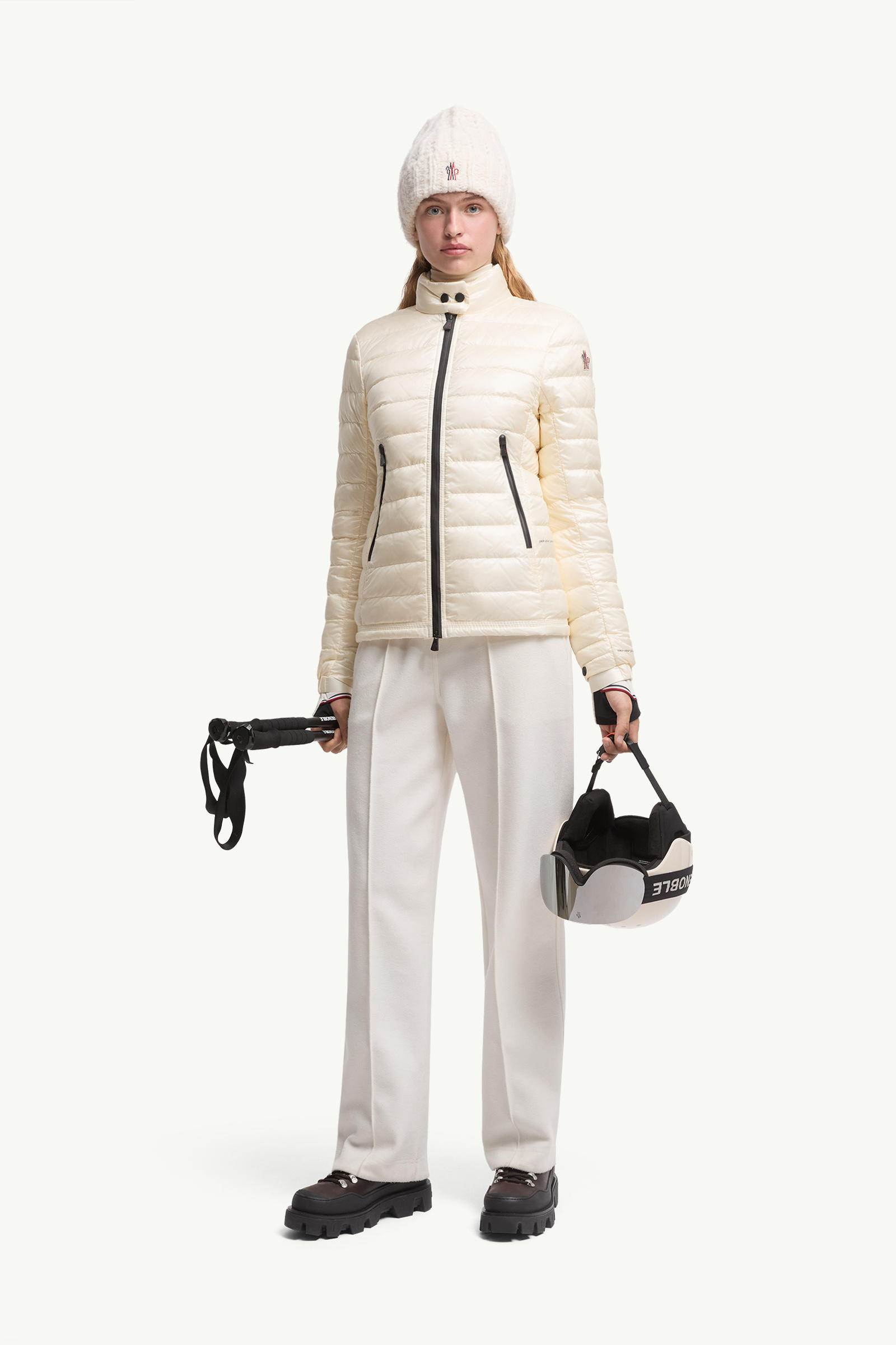 Walibi Packable Short Down Jacket Women White Ivory Moncler 0