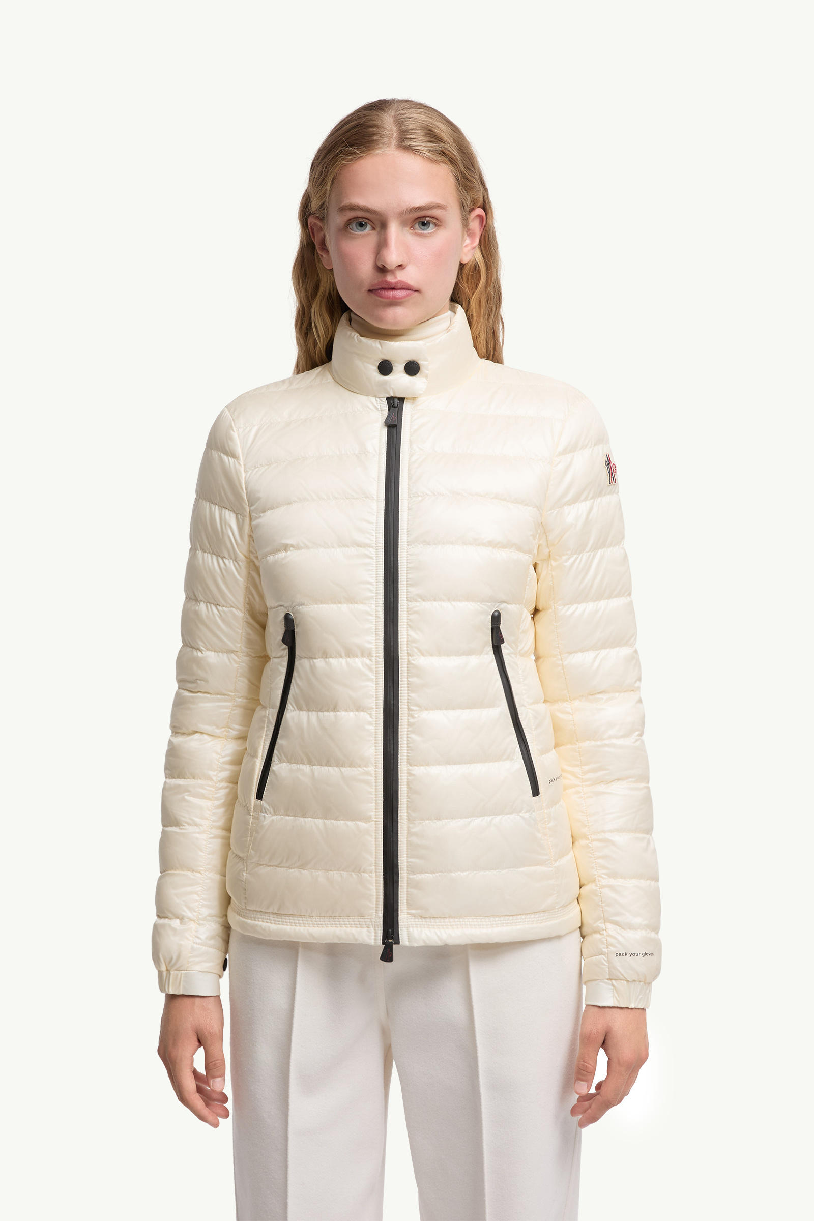 Walibi Packable Short Down Jacket Women White Ivory Moncler 3