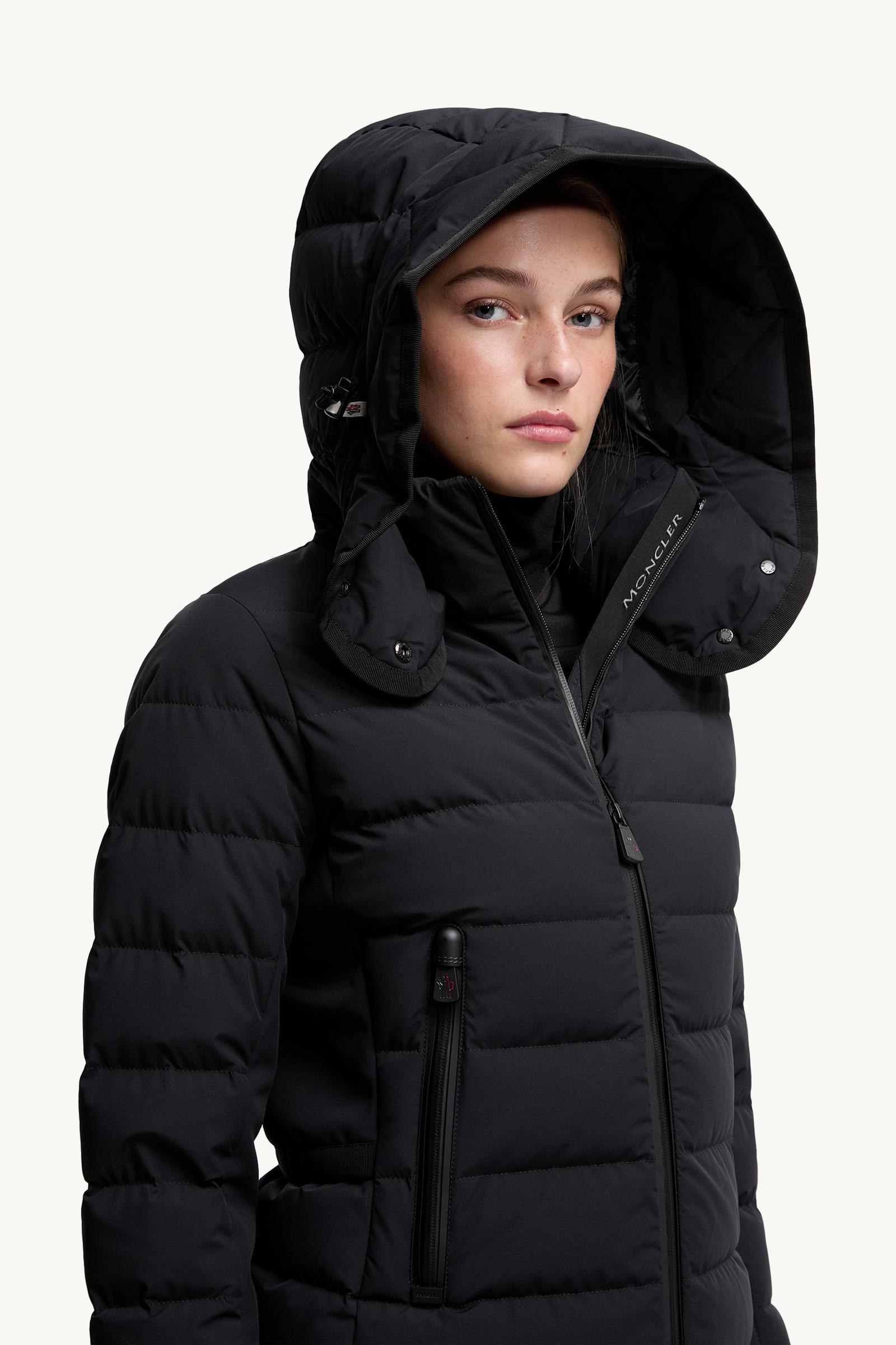 Black Lamoura Hooded Down Ski Jacket - Short Down Jackets for