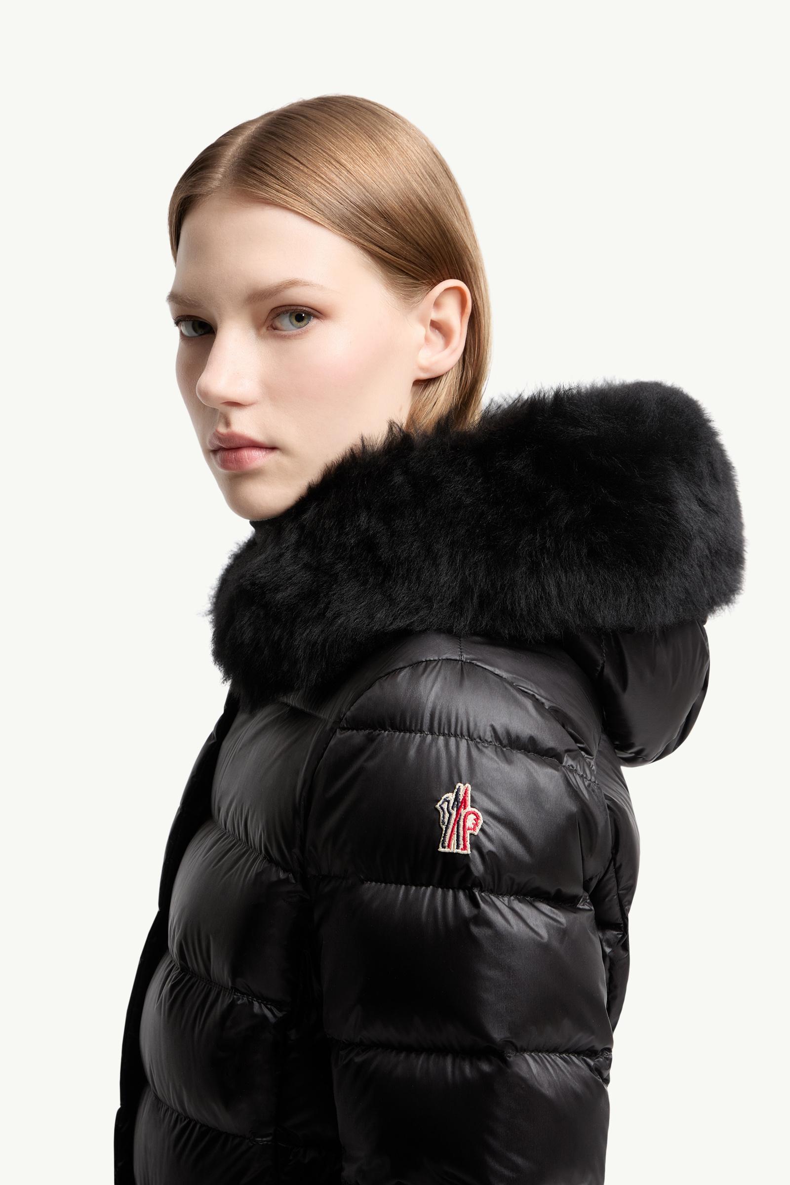 Armoniques Hooded Shearling-Trimmed Down Ski Jacket Women Black Moncler 1