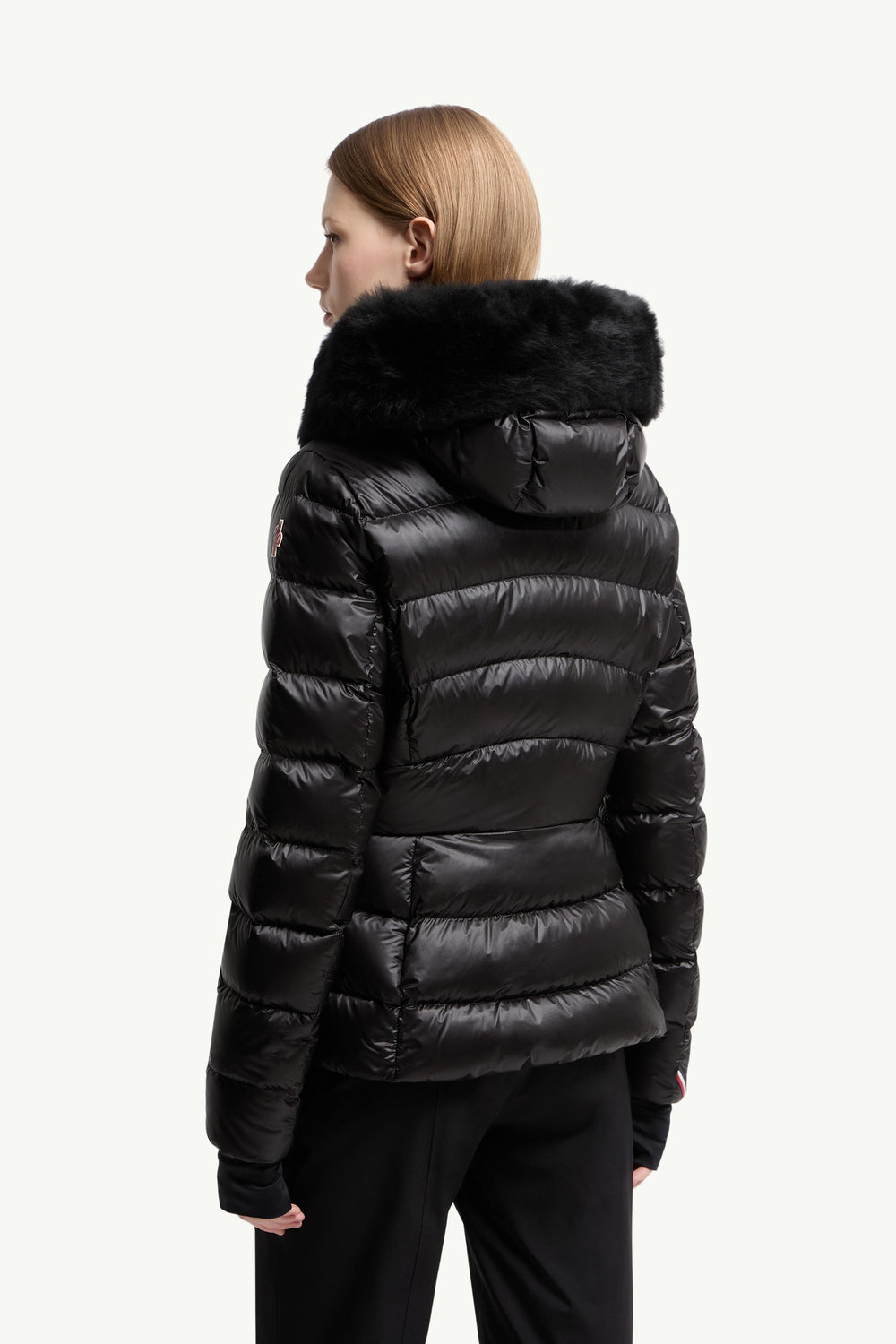 Armoniques Hooded Shearling-Trimmed Down Ski Jacket Women Black Moncler 4