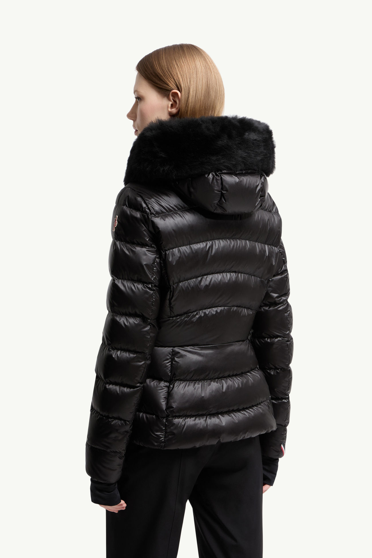 Doudoune de ski à capuche bordée de shearling Armoniques Femmes Noir Moncler 4